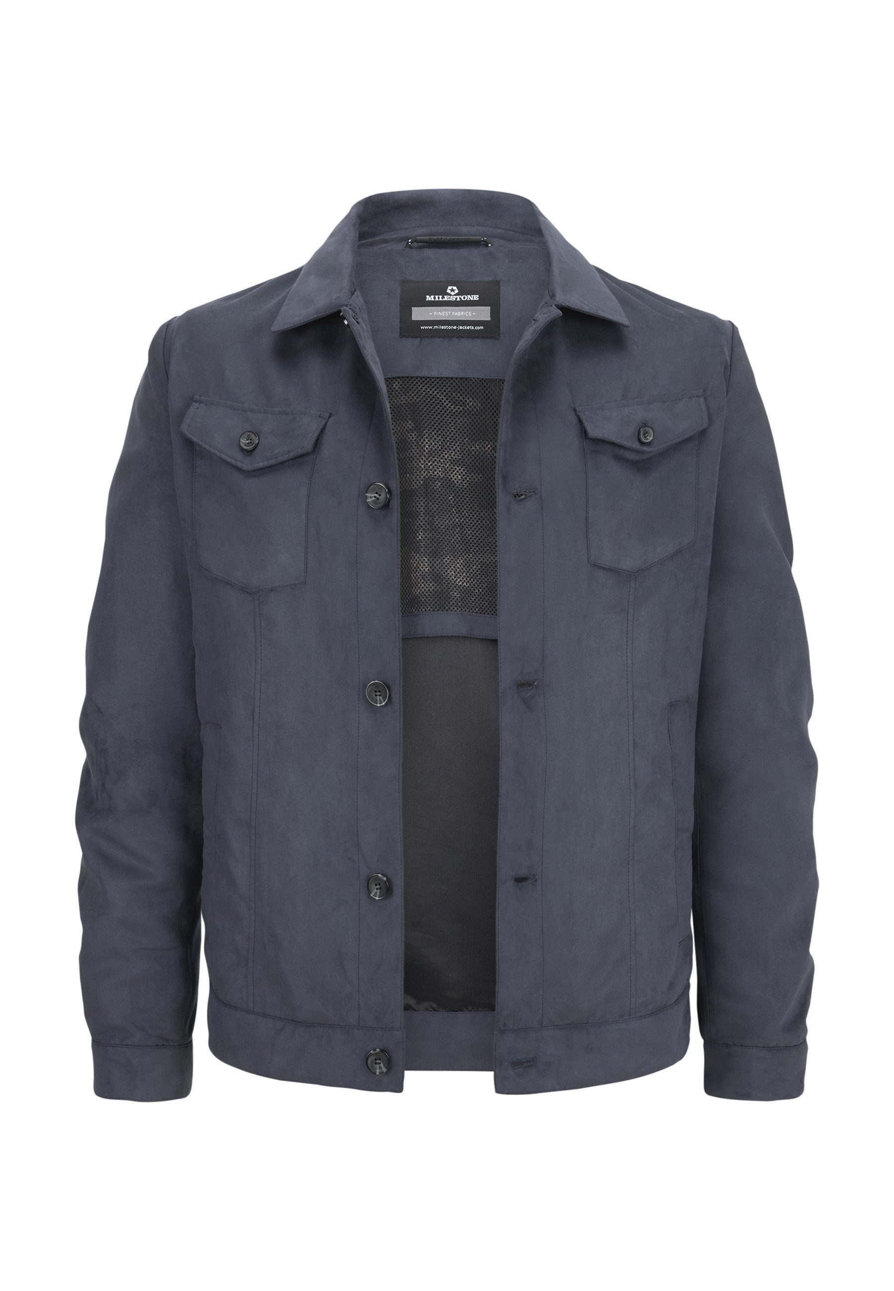 Milestone Hemdjacke MSDixon Herren Overshirt Übergangsjacke klassisch mit Logo Badge