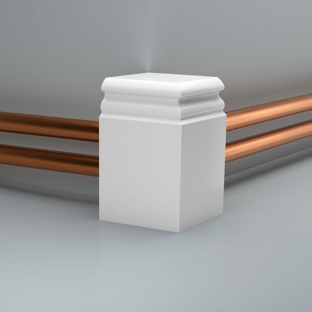 Südbrock Sockelleiste Heizrohrverkleidung Viktoria Aussen-Ecke, L: 6.4 cm, H: 9.6 cm, 1-St.