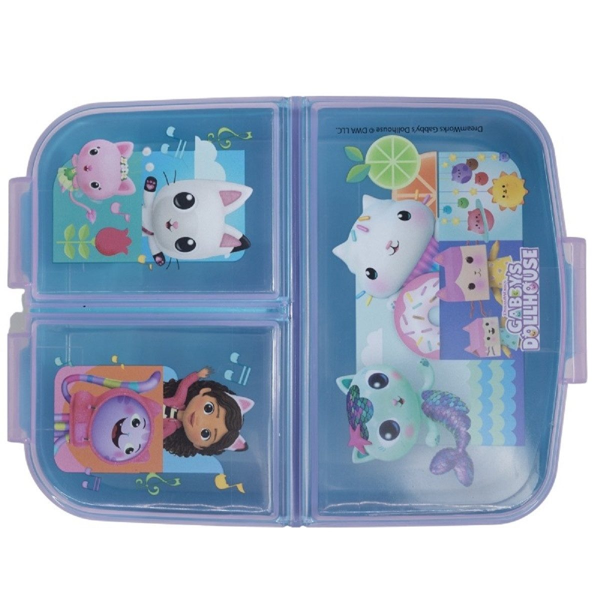 Stor Lunchbox Gabby´s Dollhouse Kinder Brotdose – Lunchbox mit 3 Fächern, (Einteilig, Einteilig), Brotzeitdose