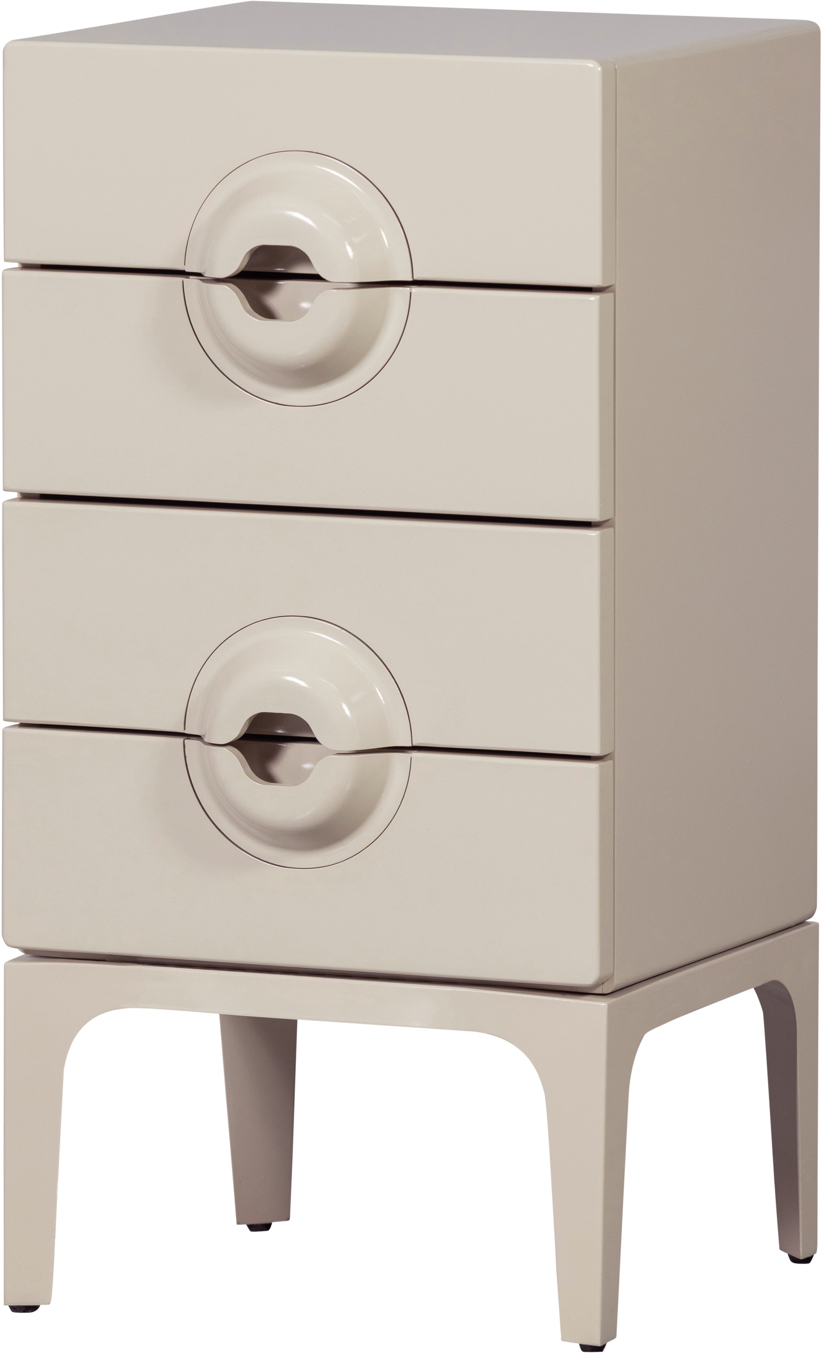 WOOOD Kommode Merge Eukalyptusholz mit Metallbeinen H 89 x B 44 x T 45 cm, Einzigartiger Griff, Tragkraft 10 kg pro Auszug, montiert geliefert