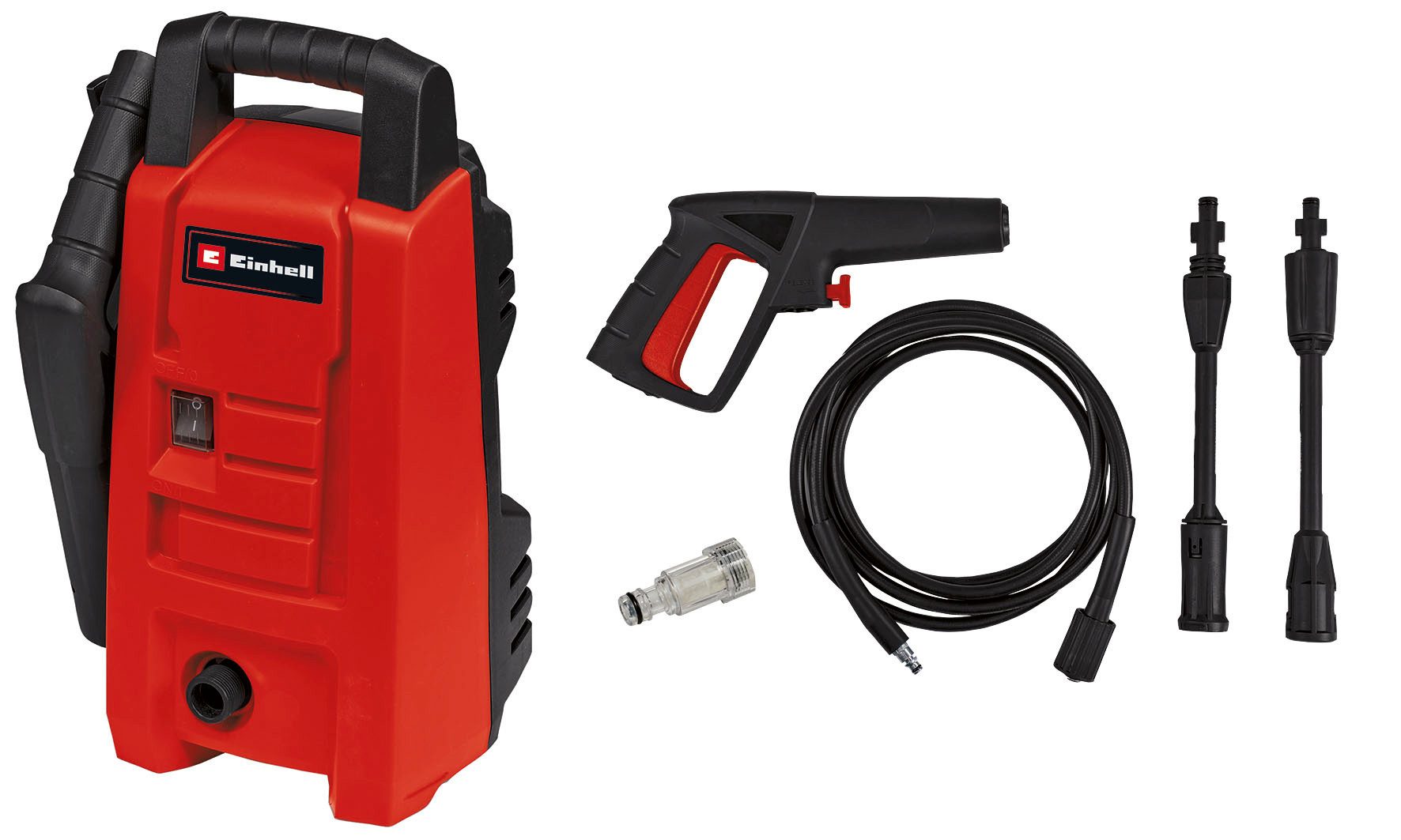 Einhell Hochdruckreiniger TC-HP 90, Druck max: 90 bar, 1200 W, Fördermenge max: 372 l/h, (8 tlg)