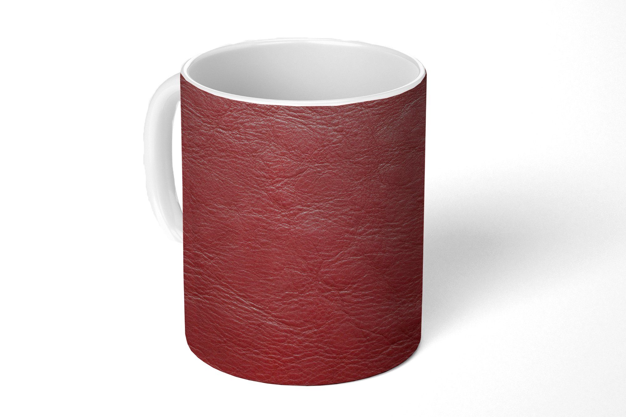 MuchoWow Tasse Hintergrund aus braunem Leder, Keramik, Kaffeetassen, Teetasse, Becher, Teetasse, Geschenk