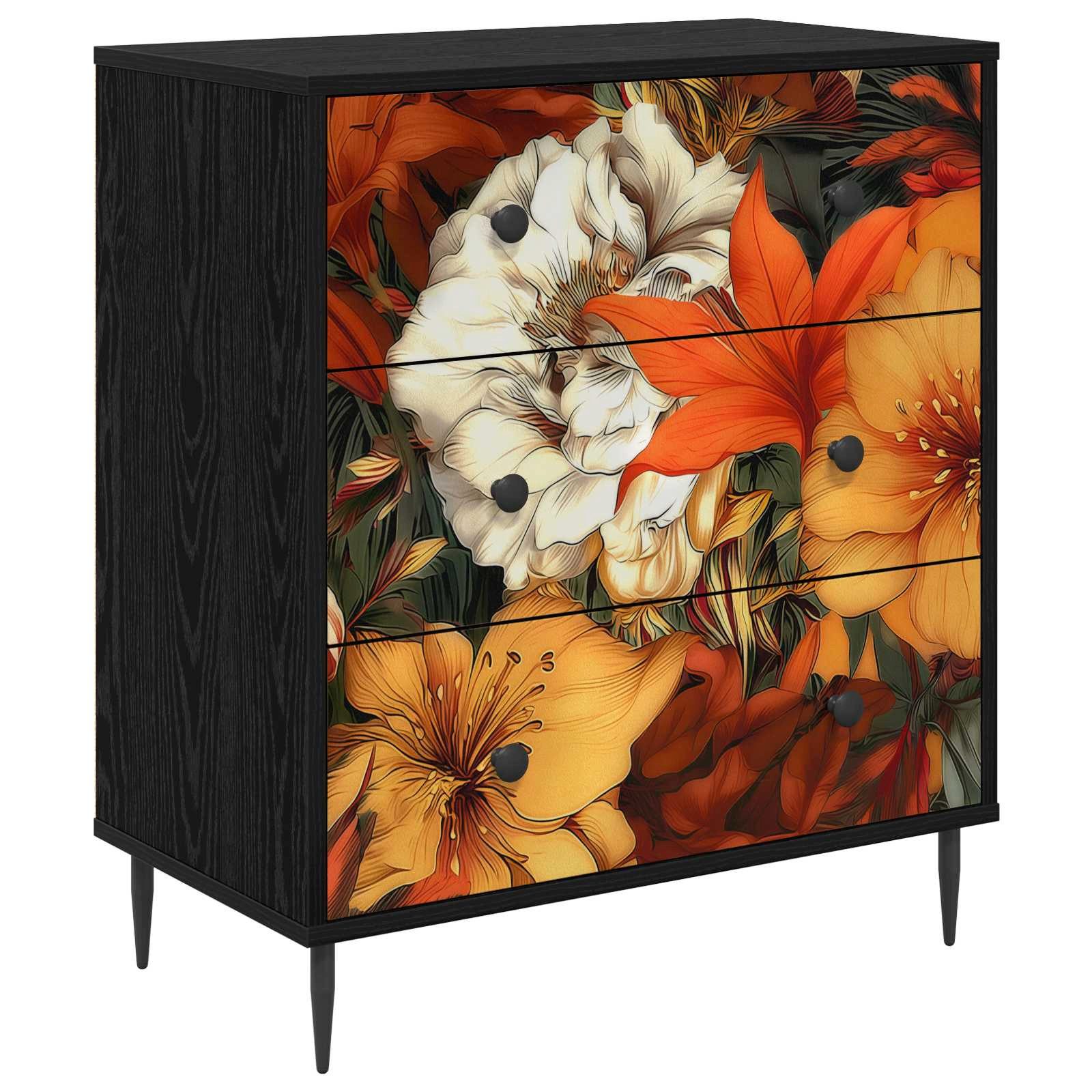 vidaXL Kommode 66 x 36,5 x 76 cm Kommode Schubladenschrank Sideboard GENNEP Lilienmus