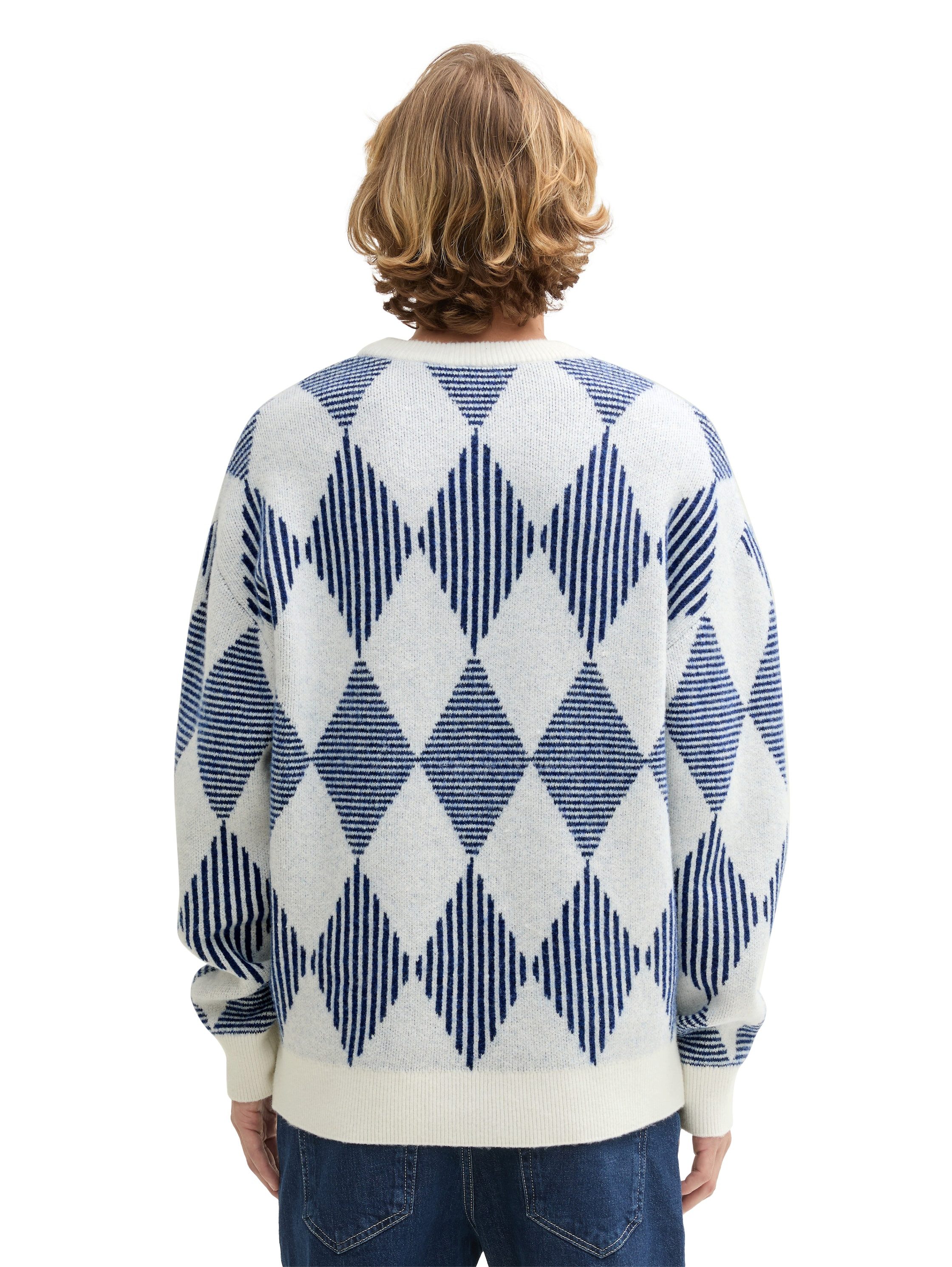TOM TAILOR Denim Rundhalspullover mit Argyle günstig online kaufen