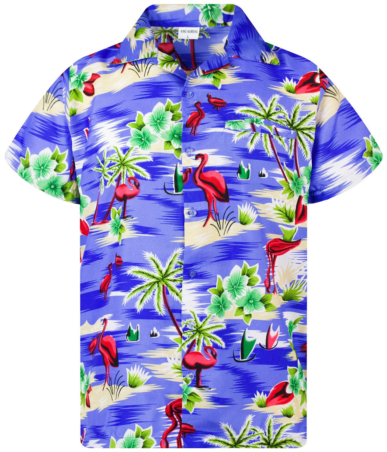 King Kameha Hawaiihemd Flamingos Funky Hawaii-Hemd Herren Kurzarm Front-Tas günstig online kaufen