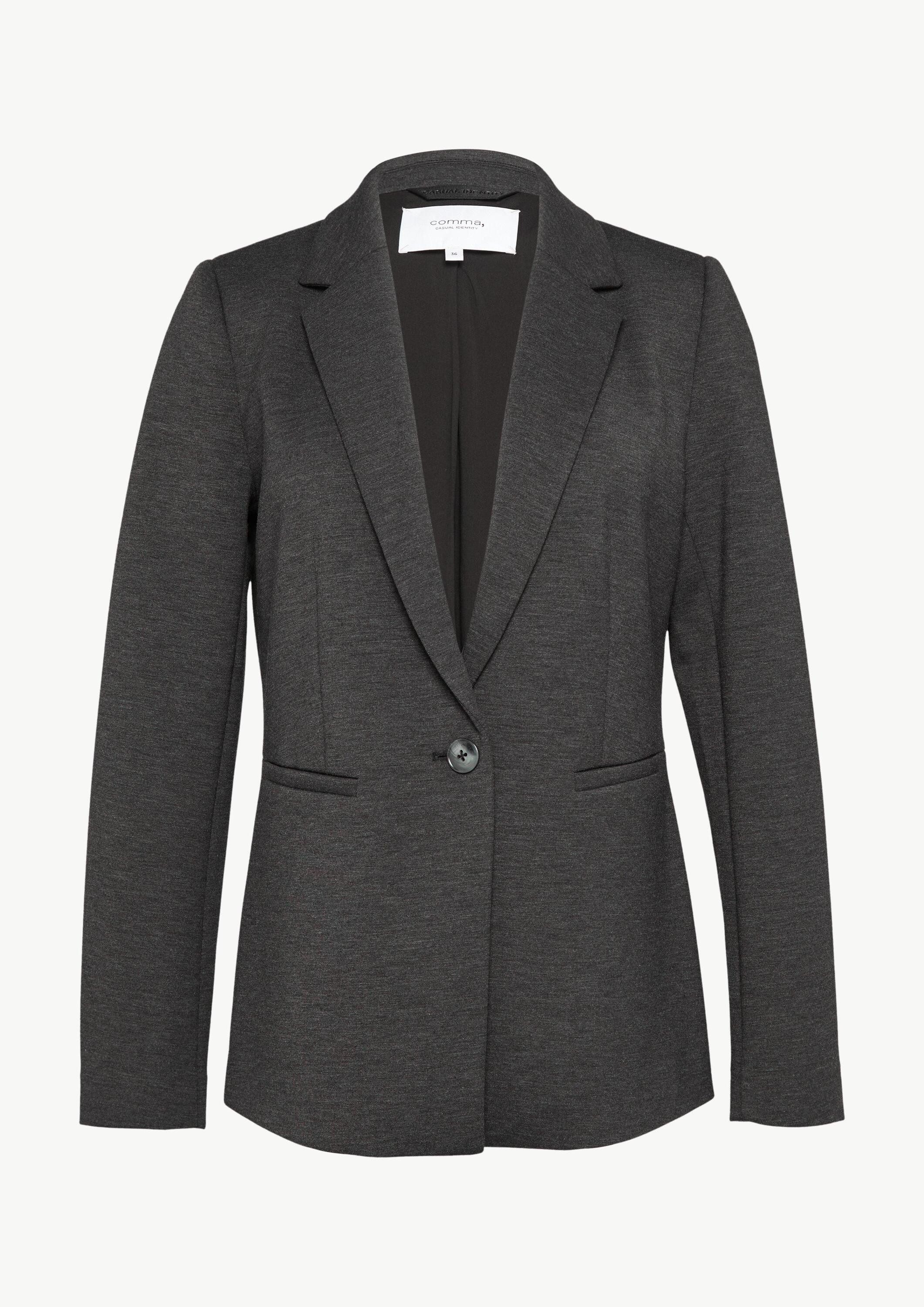 comma Jackenblazer Indoor-Blazer Taillierter Jersey-Blazer mit Leistentaschen