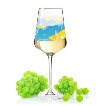GRAVURZEILE Rotweinglas Leonardo Puccini Weingläser mit UV-Druck - Summerfeeling Design, Glas, Sommerliche Weingläser für Aperol, Weißwein und Rotwein