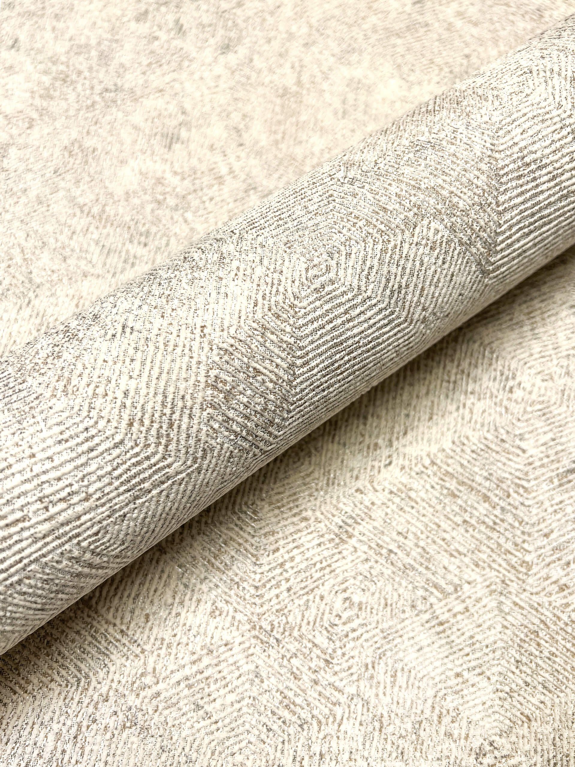 Newroom Vliestapete Kudi Beige Tapete Einfarbig Hexagon,Sechseck, Beige Tap günstig online kaufen