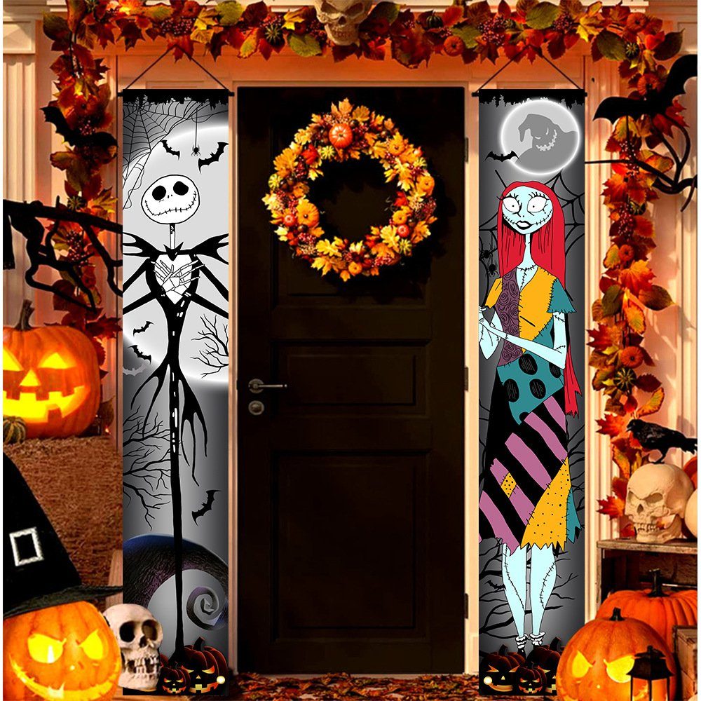 Fahne,Party gruselig Dekoobjekt Dekoration DÖRÖY hängende Tür Halloween Skelett hängend