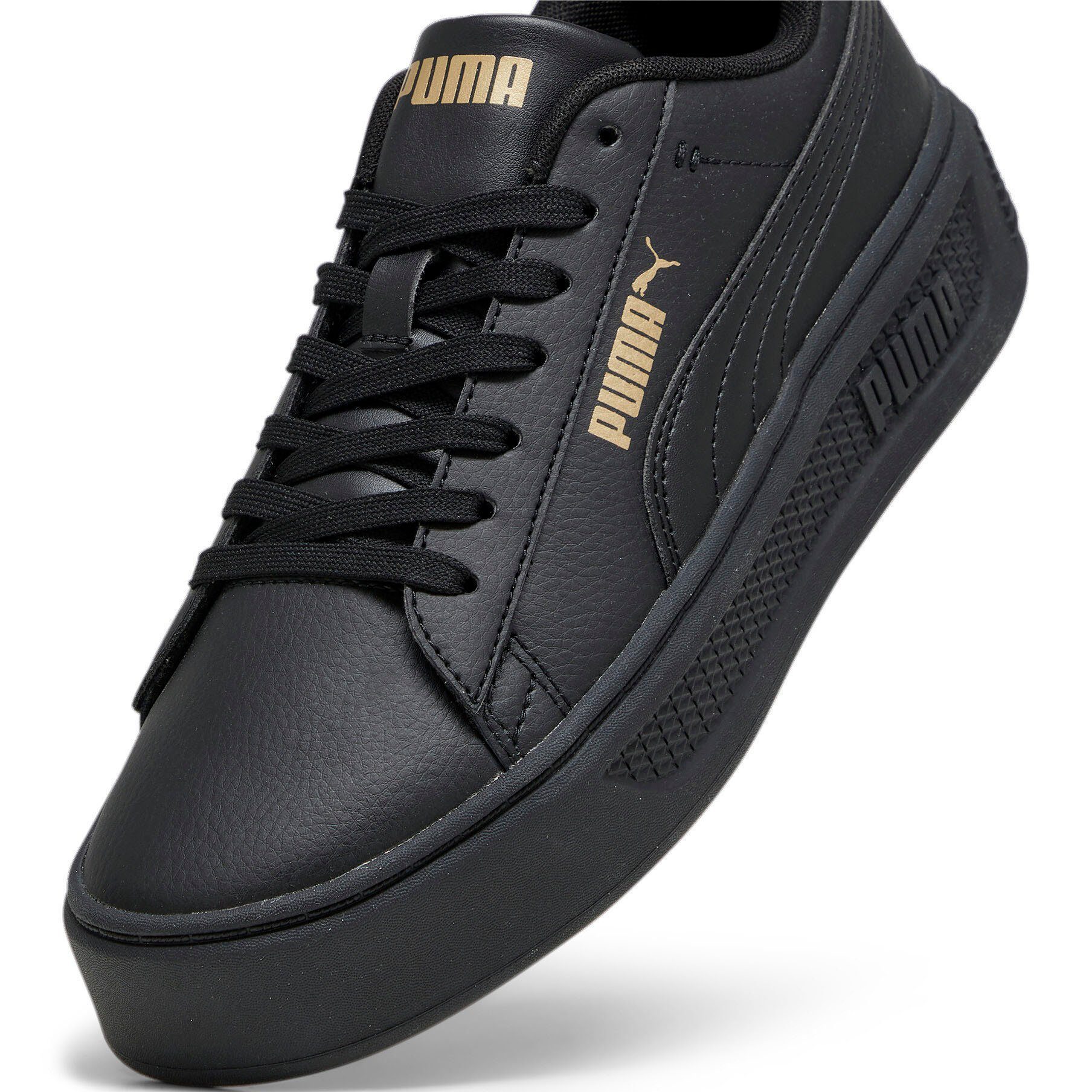 Platform PUMA black Sneaker v3 gold Smash