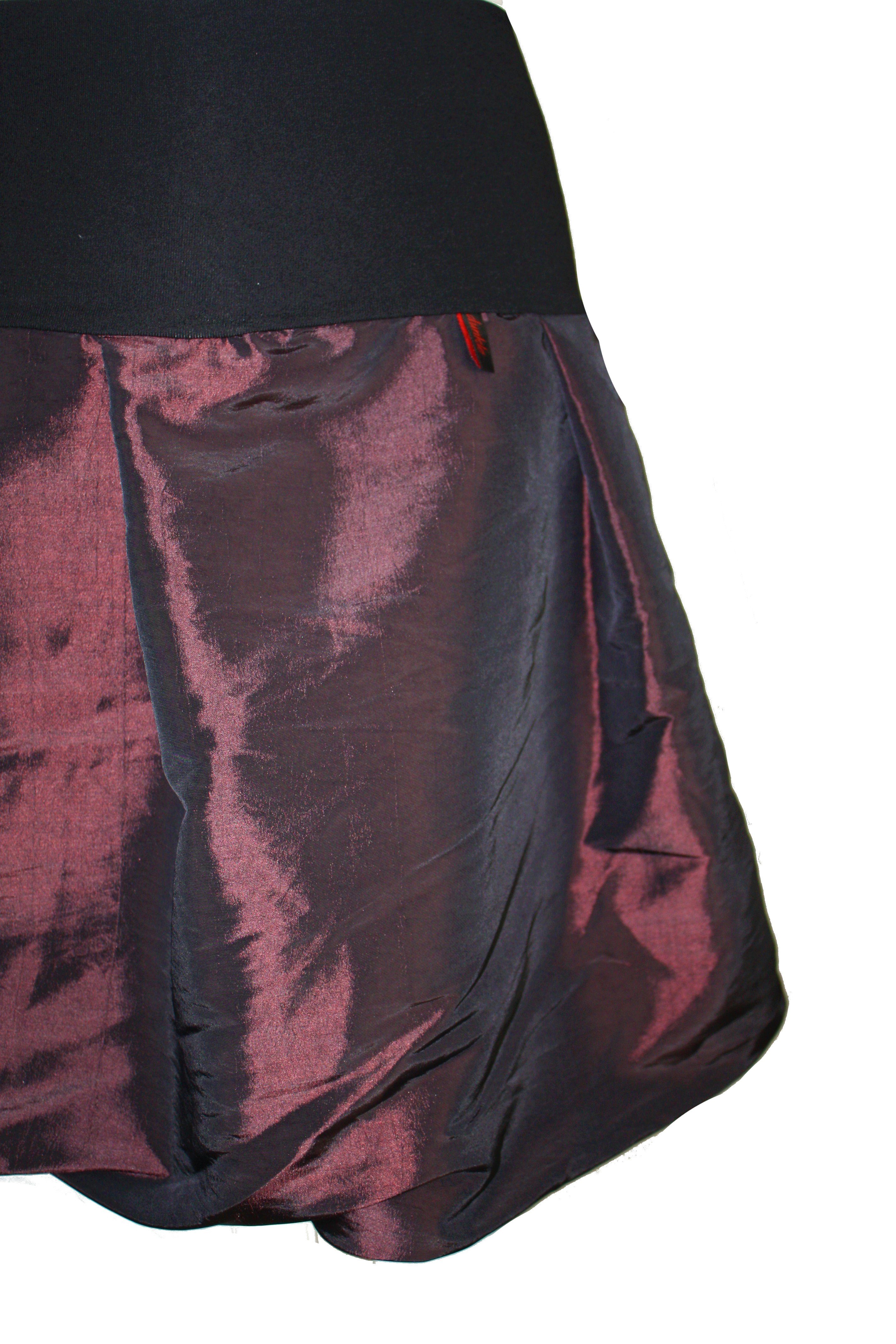 dunkle design A-Linien-Rock Ballon Taft 51cm Braun Schwarz Jerseybund