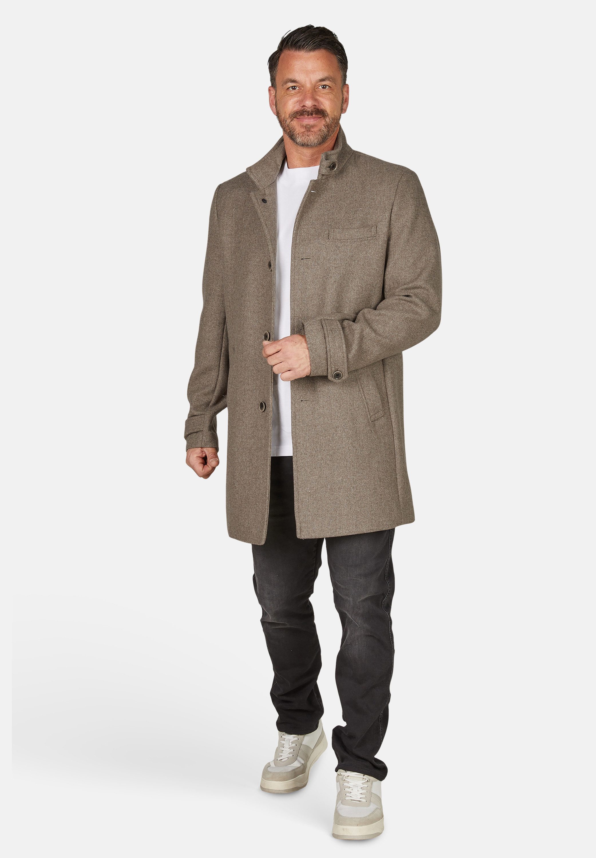 Calamar Wollmantel Klassischer Wollmantel Twill