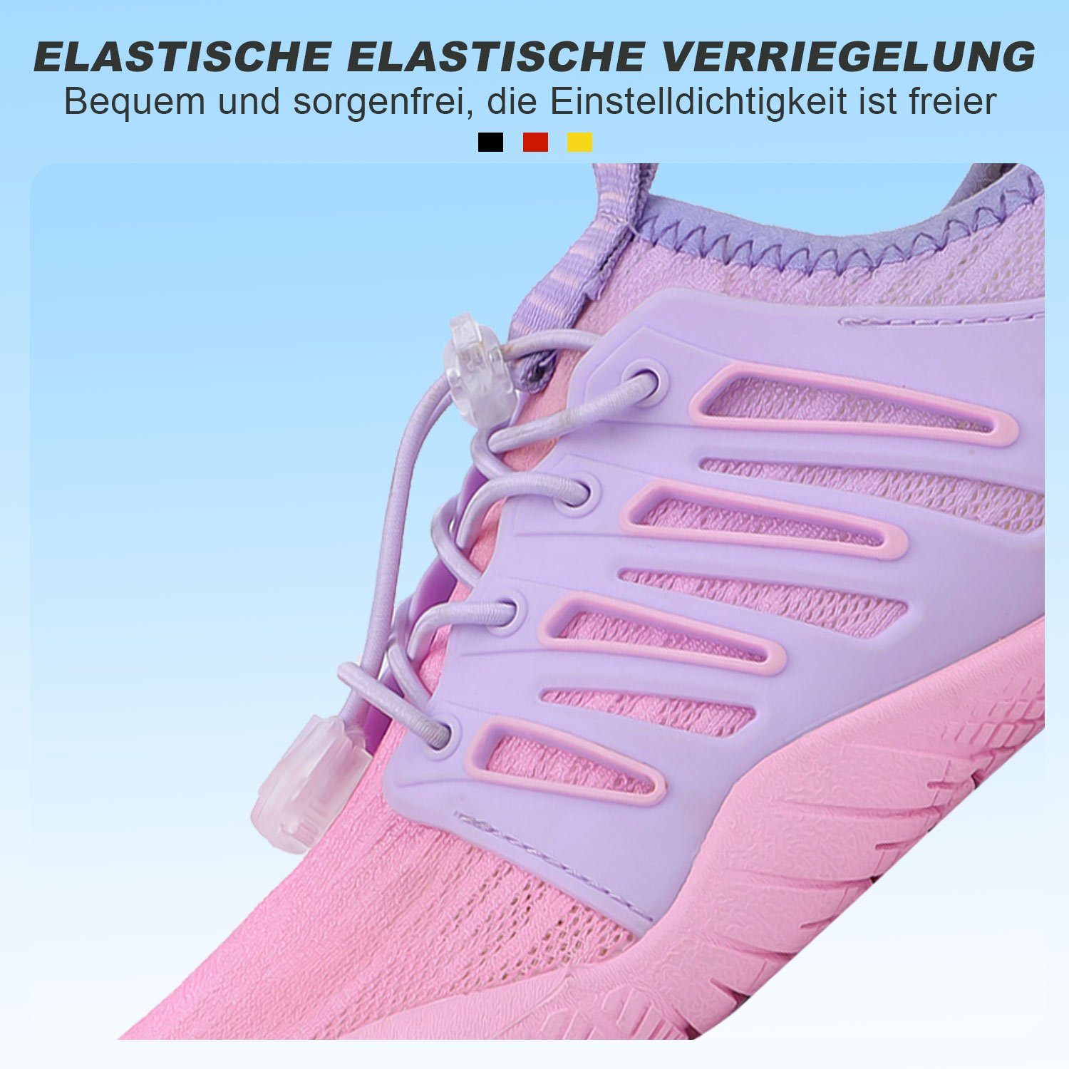 Fitnessschuhe Trailrunning-Schuhe Barfußschuh Neutralschuhe für Herren Rosa MAGICSHE und Outdoor Lila Wasserschuhe Damen