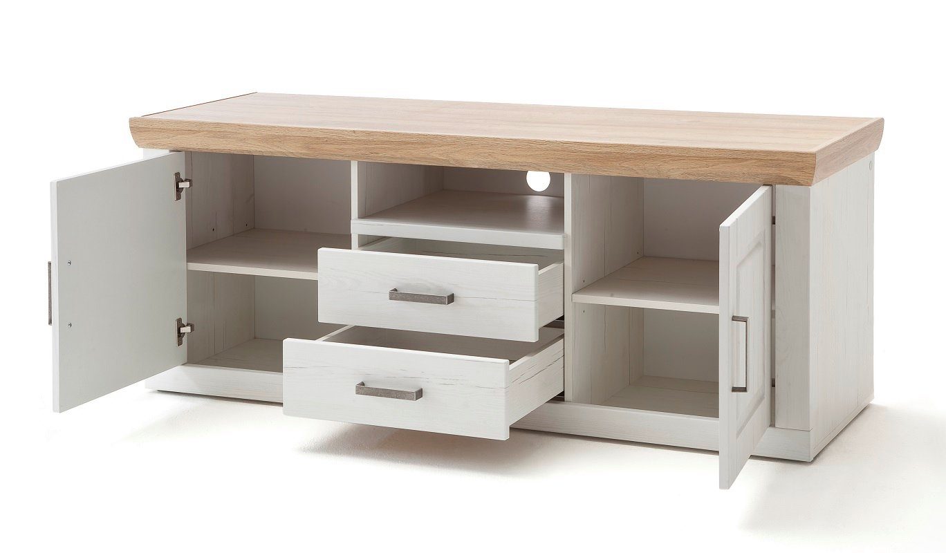 MCA furniture Wohnwand Wohnwand Anbauwand I Brixen, Landhaus modern, Pinie Aurelio / Grands, (4-St)