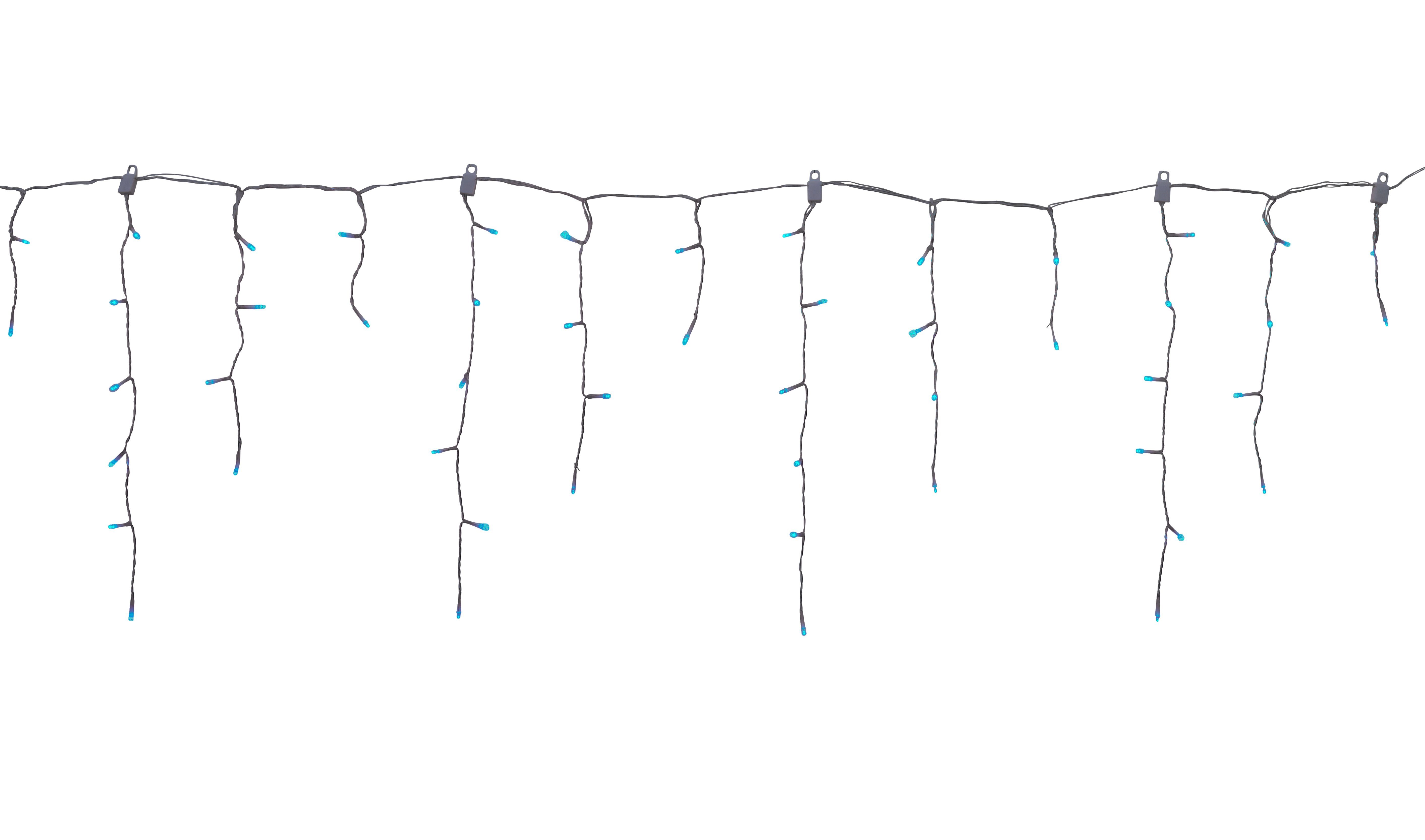 Northpoint LEDLichterkette Eiszapfen Innen und Außen Timerfunktion 10m Kabel Vorhang Blau
