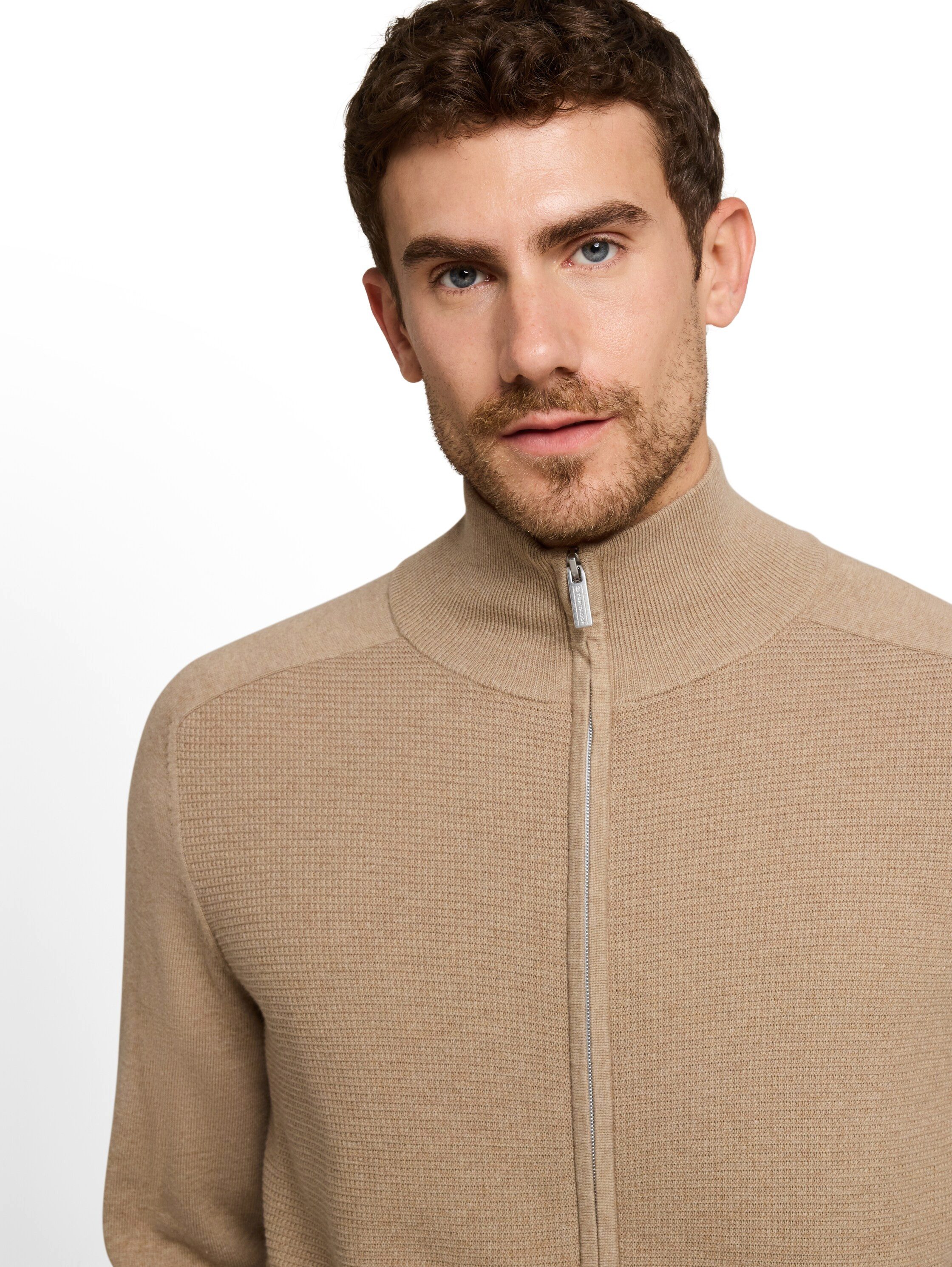 TOM TAILOR Strickjacke mit Logo Stickerei