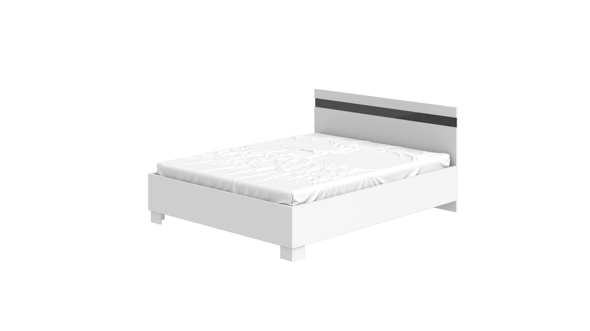 Bett Möbelplatte Doppelbetten Holzrahmen, Doppelbett - Möbelplatte Klassisches - cm - Kopfteil 200x160 mit Siblo Ellen elegantem