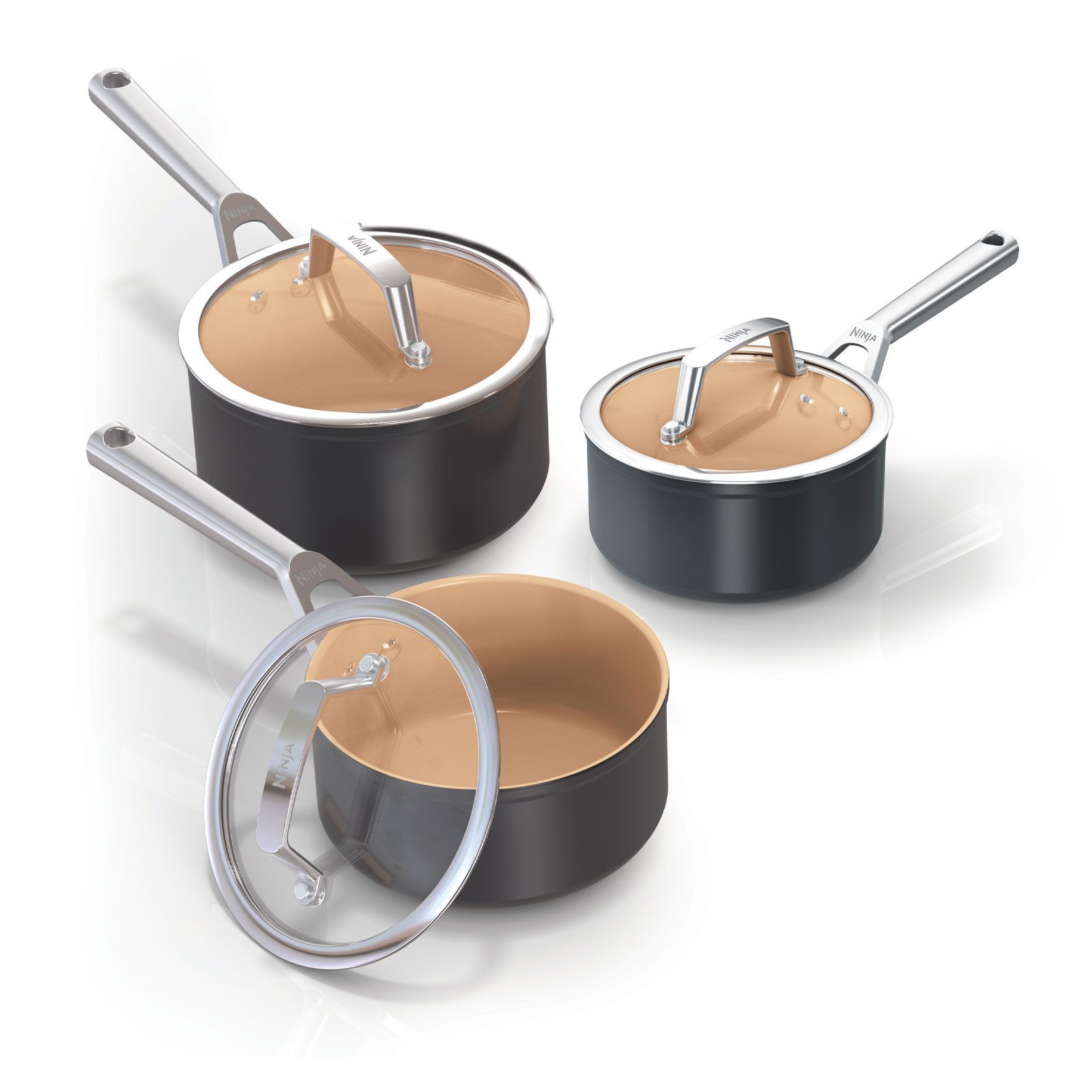 Ninja Keramik-Schmorpfanne 26 Cm – PFA-frei, Ofenfest Bis 285°C, Mit Deckel, Für Alle Herdarten Inkl. Induktion