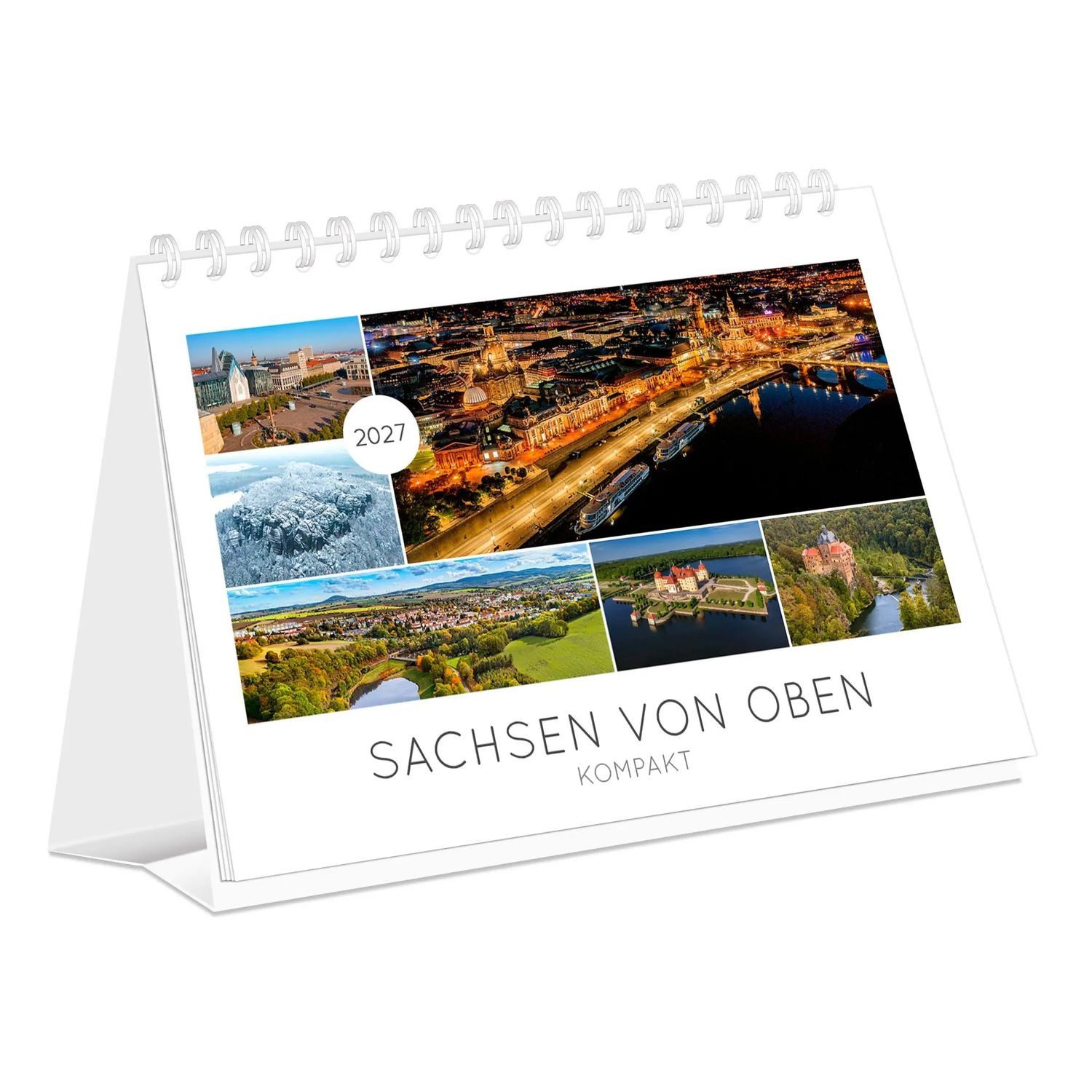 Schubert Wandkalender Kalender Sachsen von oben kompakt 2027