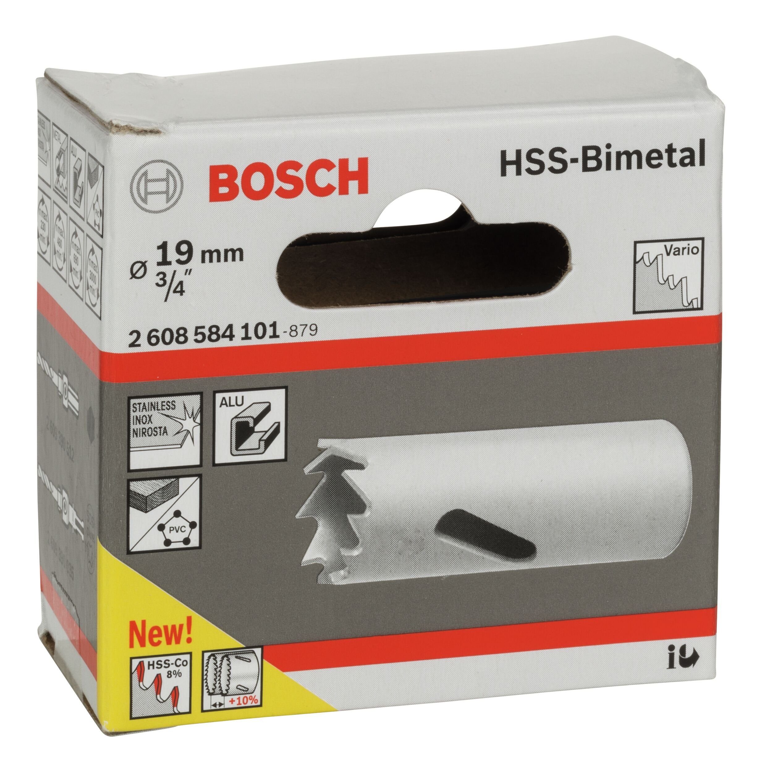 BOSCH Lochsäge, Ø 19 mm, 3/4" HSS-Bimetall Standardadapter für - 