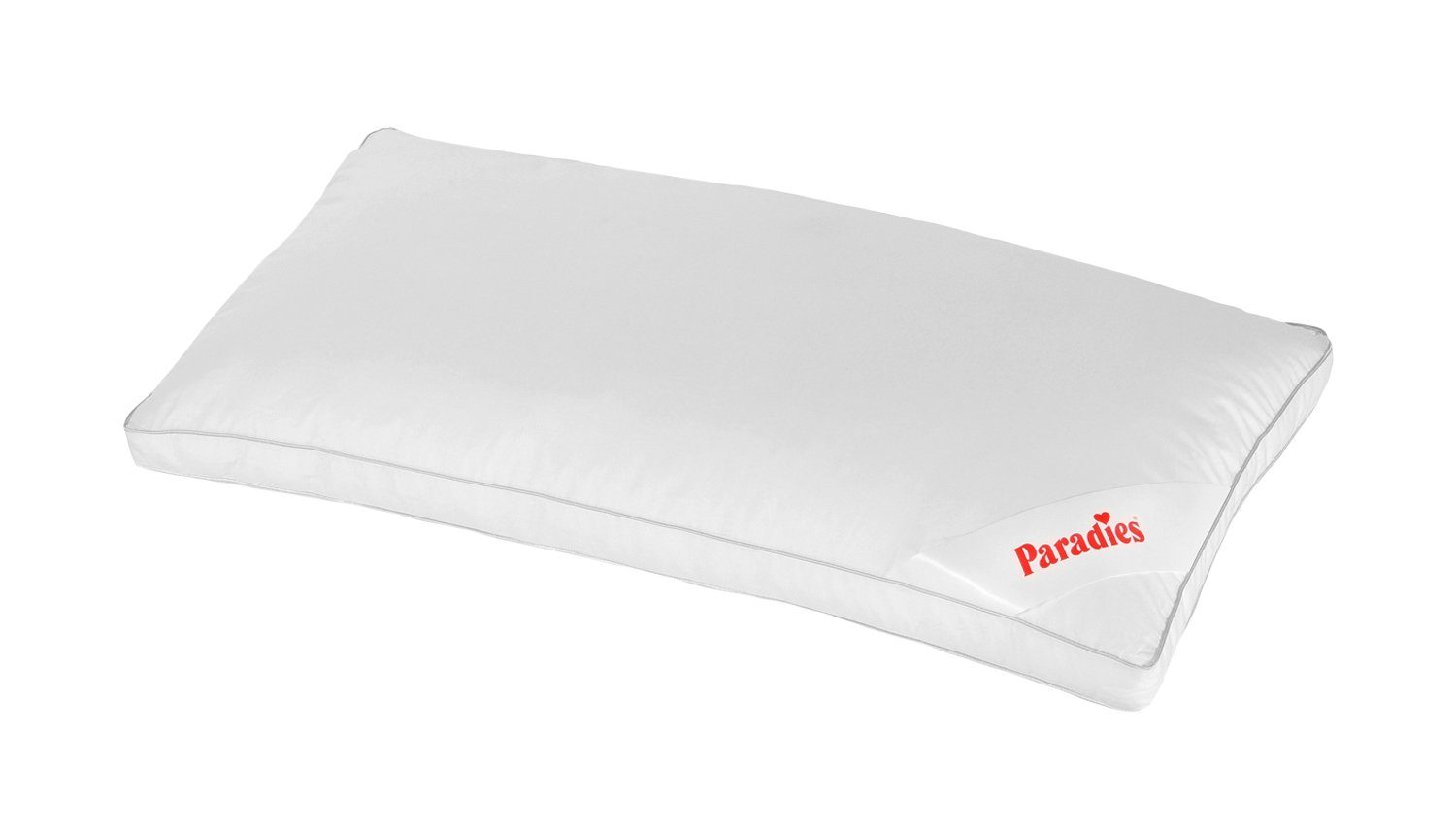 Paradies Kopfkissen SOFTY FEST BIO, 40 x 80 cm, Weiß, Made in Germany, Füllung: Textilfaserkügelchen, Bezug: Bio-Baumwolle, Bauchschläfer, Rückenschläfer, Seitenschläfer, mit Aloe Vera Gewebeveredelung