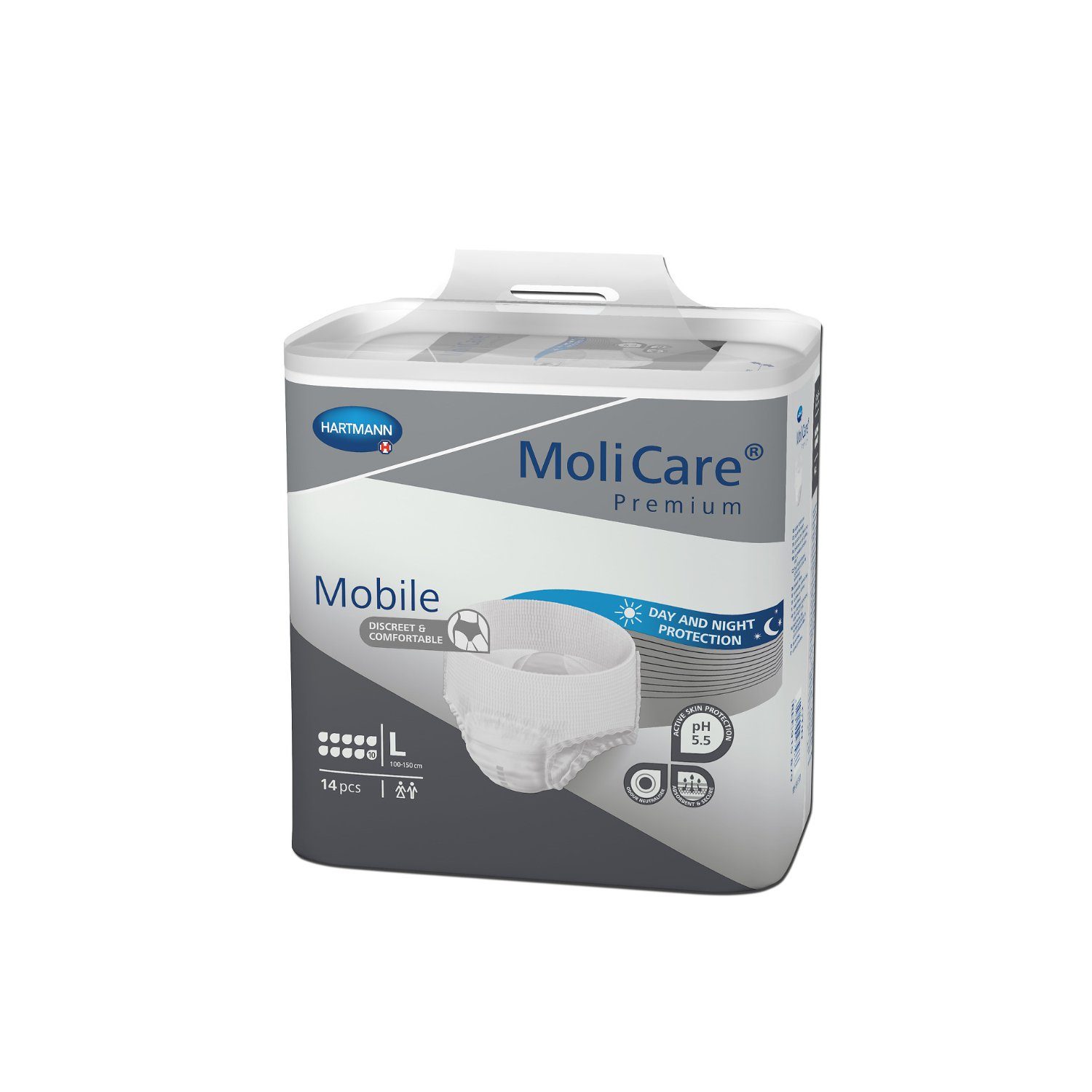 PAUL HARTMANN AG Inkontinenzslip MoliCare® Premium Mobile 10 Tropfen Größe L Karton (56-St) für sicheren Inkontinenzschutz