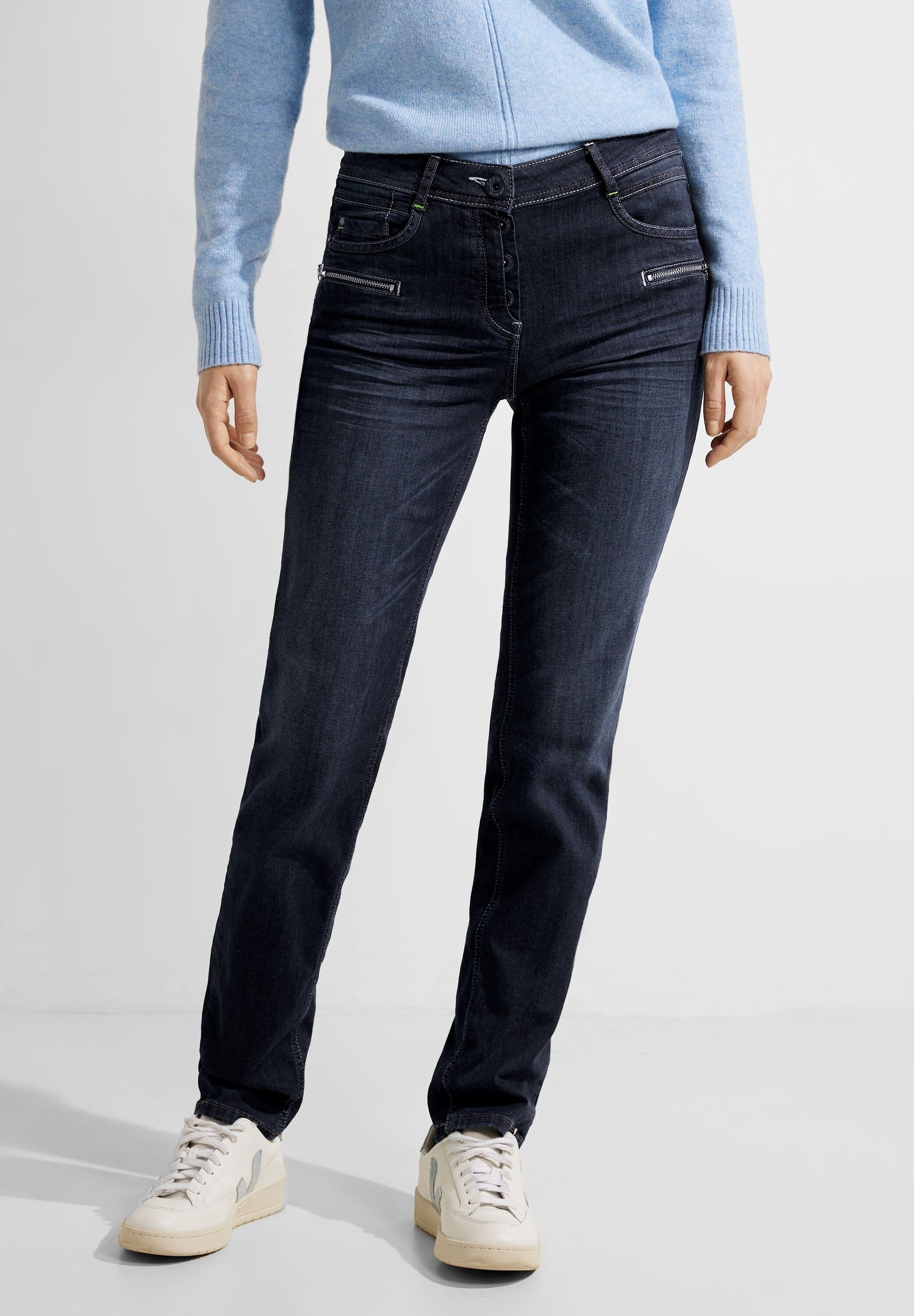 Cecil 5-Pocket-Jeans mit Zipperdetails