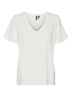 Vero Moda T-Shirt T-Shirt 2er-Set Basic V-Ausschnitt Top (2-tlg) 7495 in Grau-Weiß