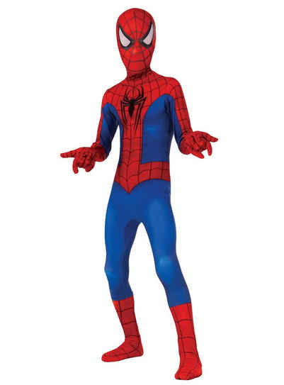 Rubie´s Kostüm Spider-Man Stretchanzug für Kinder, Klassischer Spiderman als hautenger Ganzkörperanzug