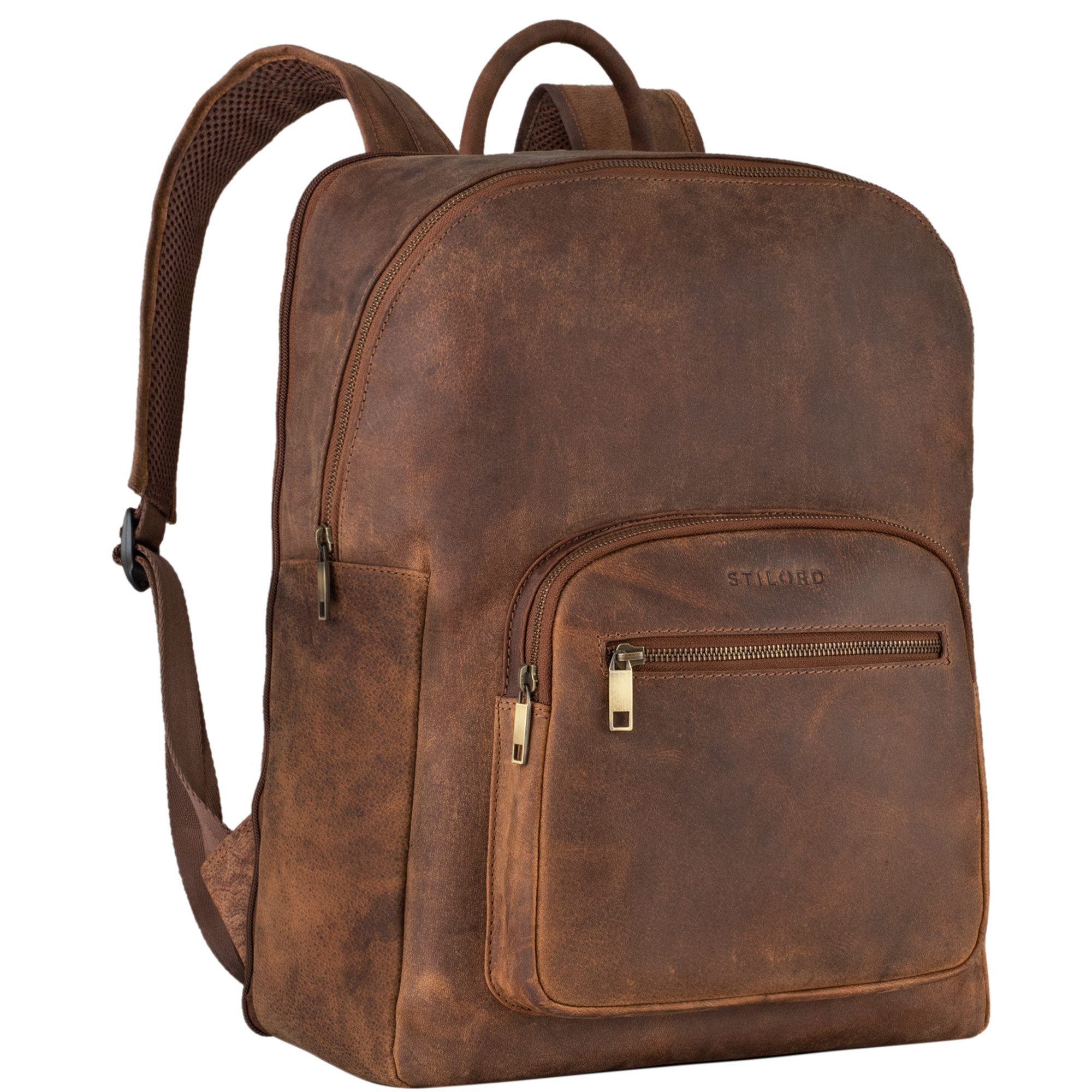 STILORD Notebook-Rucksack "Grant" Rucksack mit Laptopfach Leder