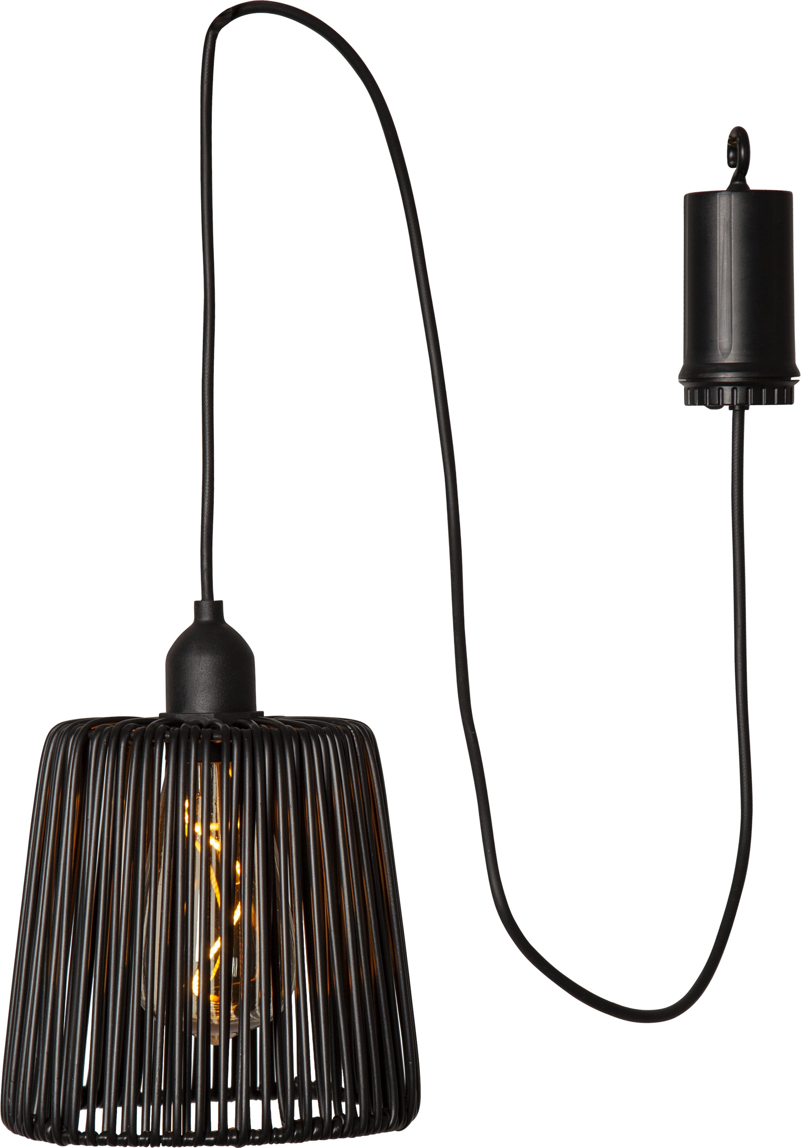 STAR TRADING Dekolicht Außendekoration Twine, Timerfunktion, LED fest integriert, Warmweiß, Rattan-Optik in PE-Material, warmweißes Filament-Licht, 6/18-h-Timer