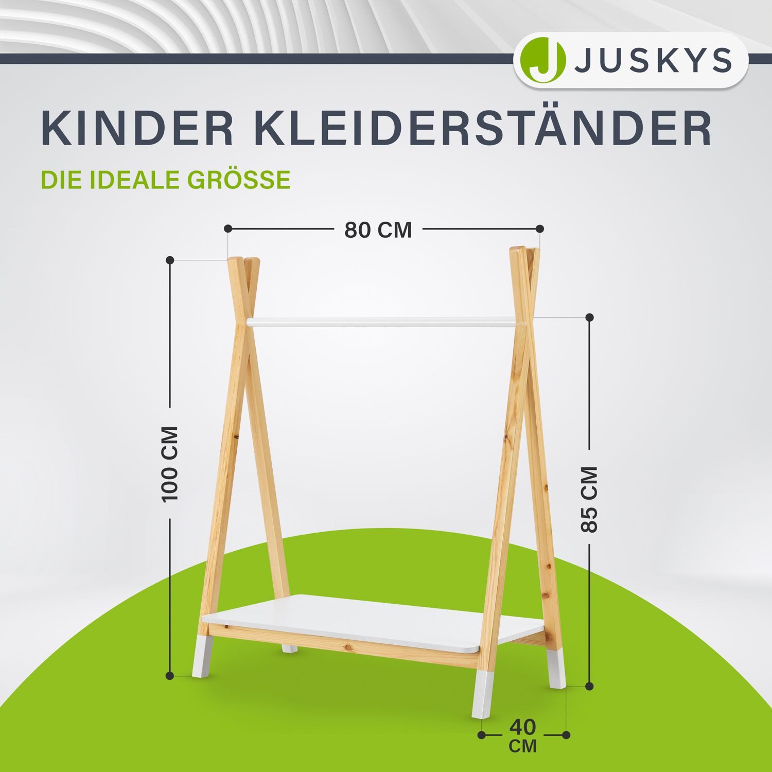 Juskys Kleiderständer Heidy, Kleiderstange für Kinder, natürliches Design f günstig online kaufen