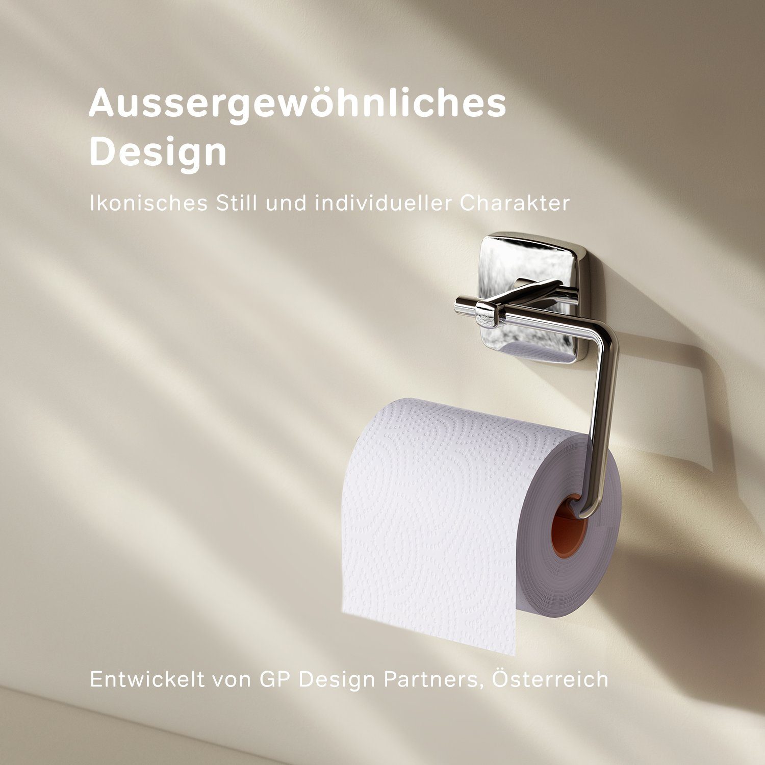 AM.PM Toilettenpapierhalter Gem ohne Haltbarkeit korrosionsbeständig Deckel/mit Chrom und rost- Deckel, langlebige für