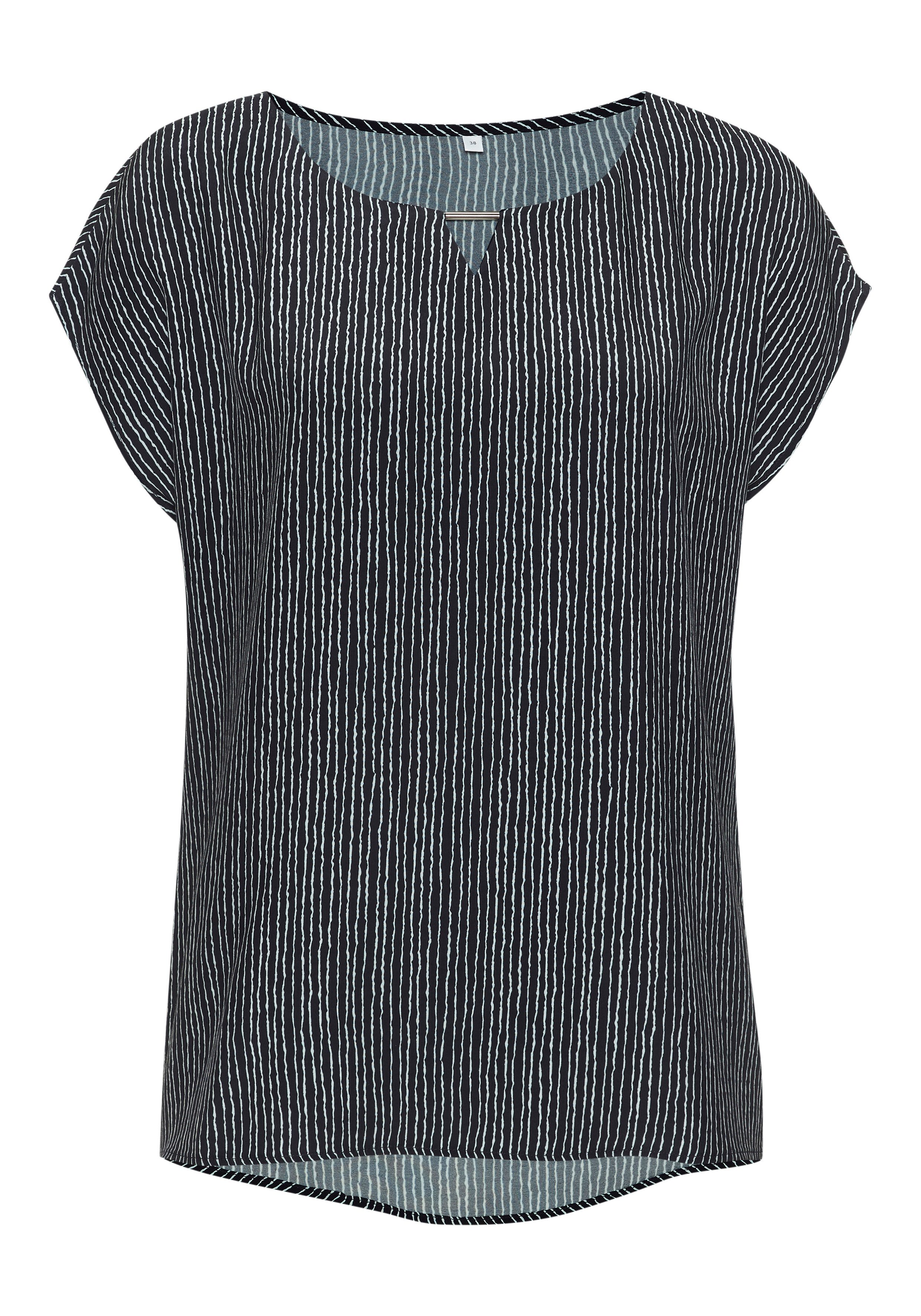 Vivance Kurzarmbluse mit Zierdetail am Ausschnitt, Druckbluse. € 29,99