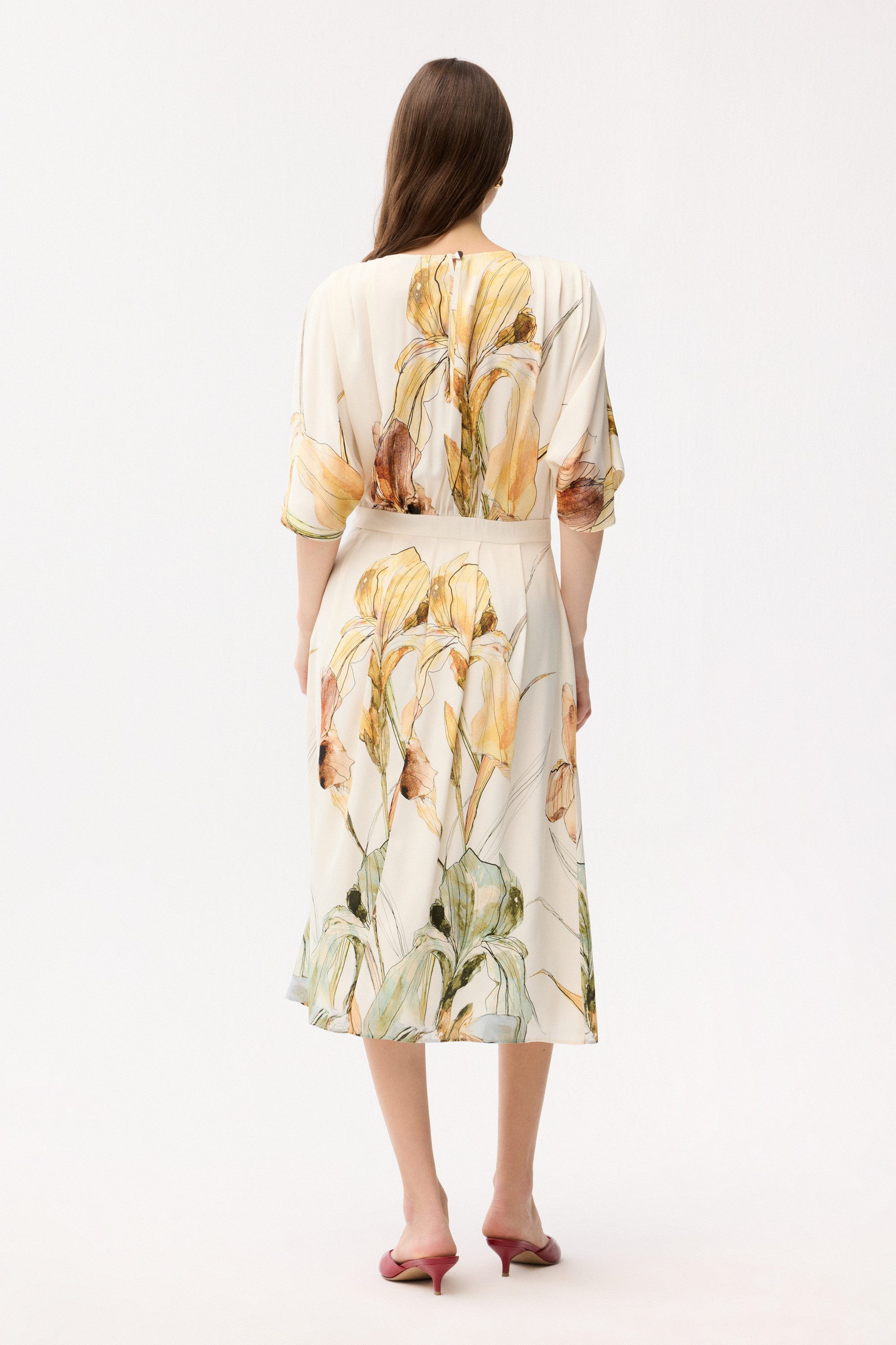adL Jerseykleid Gemustertes Chiffon-Midikleid