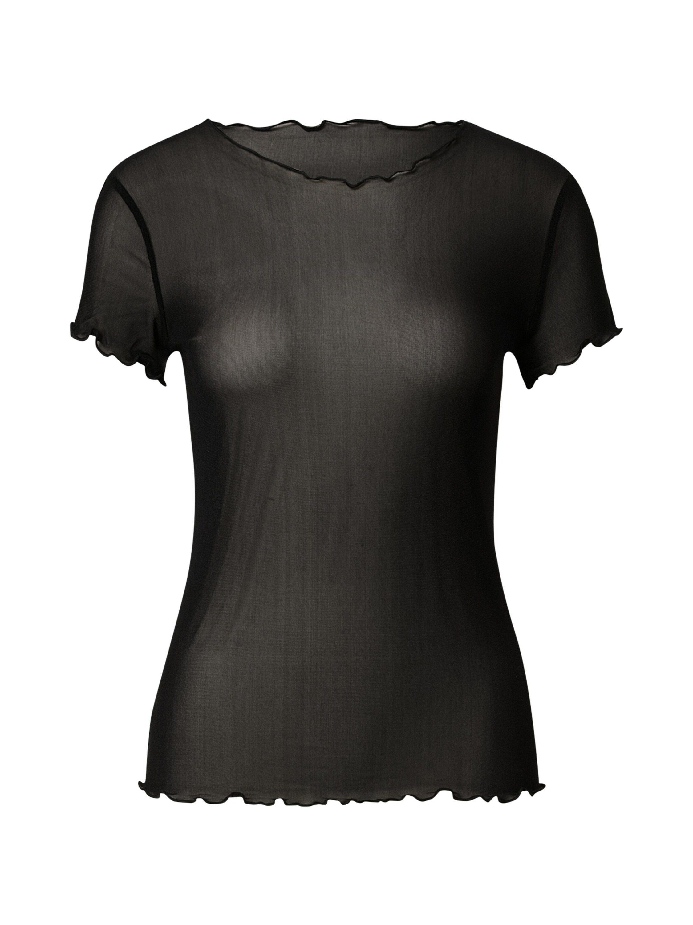 URBAN CLASSICS T-Shirt (1-tlg) Rüschen, Weiteres Detail, Plain/ohne Details Schwarz