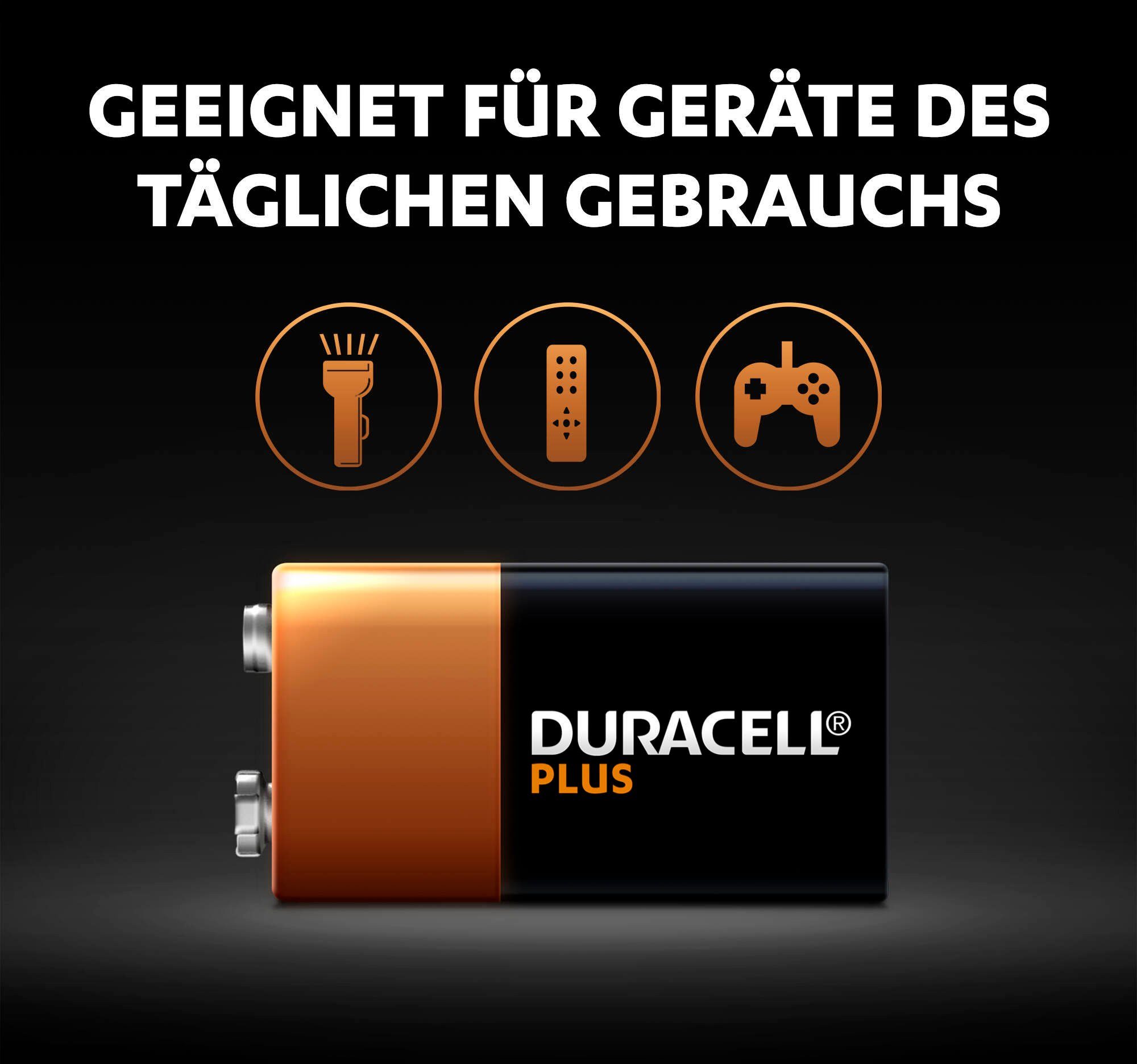 Duracell 1 Stück Plus St) 6LR61 Batterie, (1