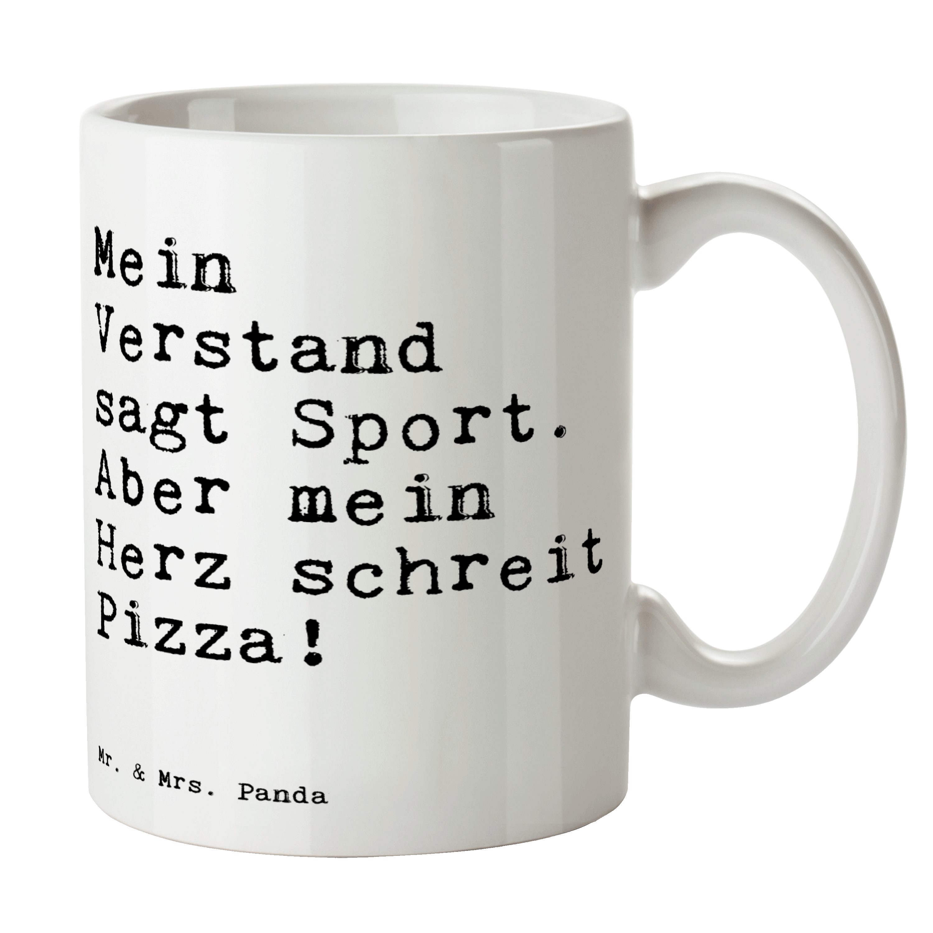 Mr. & Mrs. Panda Tasse »Mein Verstand sagt Sport.... Weiß Geschenk