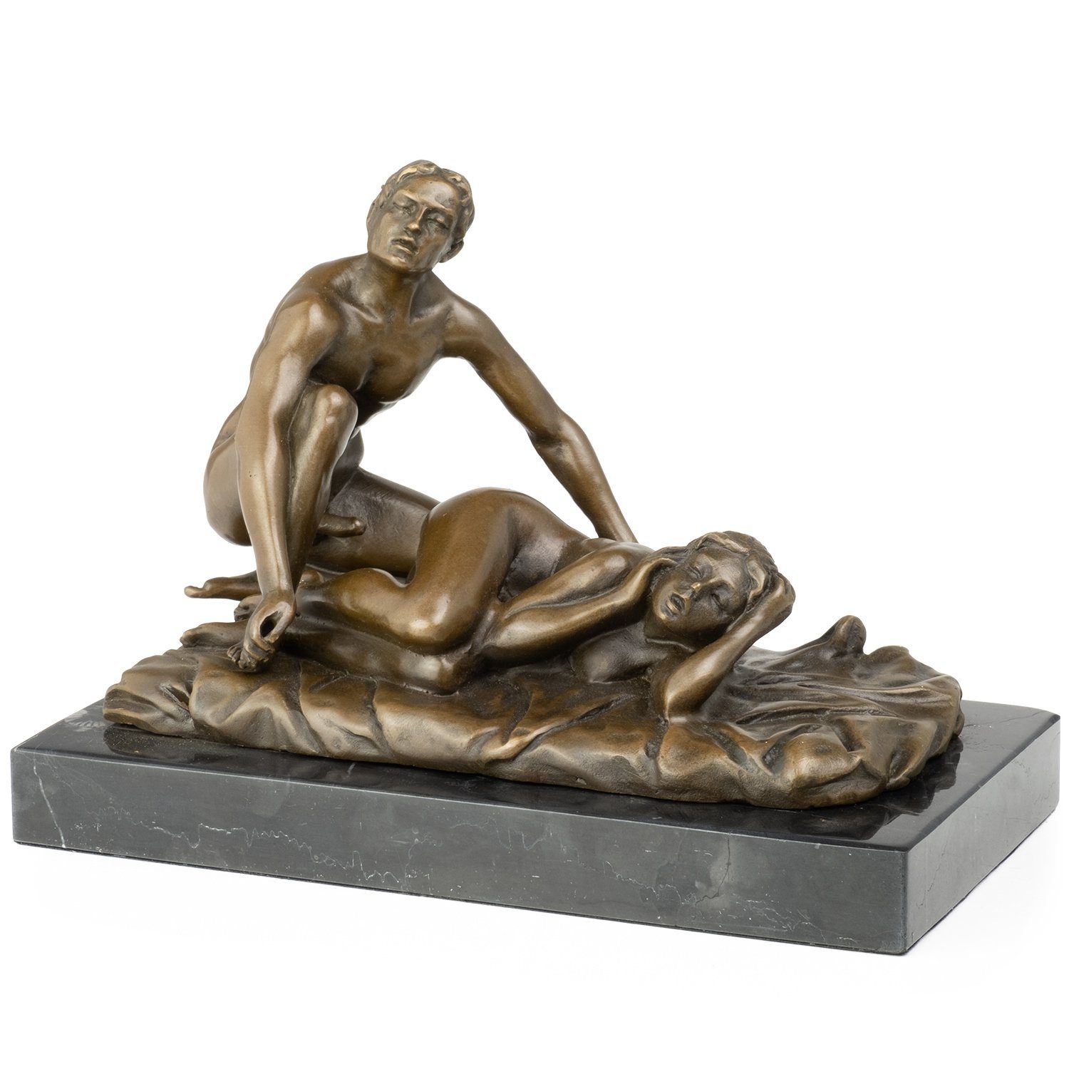 Moritz Skulptur Bronzefigur Liebendes Paar Akt, Figuren Statue Skulpturen Antik-Stil