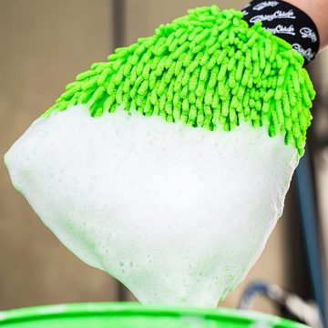 ShinyChiefs Reinigungshandschuh Premium Auto Wasch-Handschuh Mikrofaser Saugkraft Grün