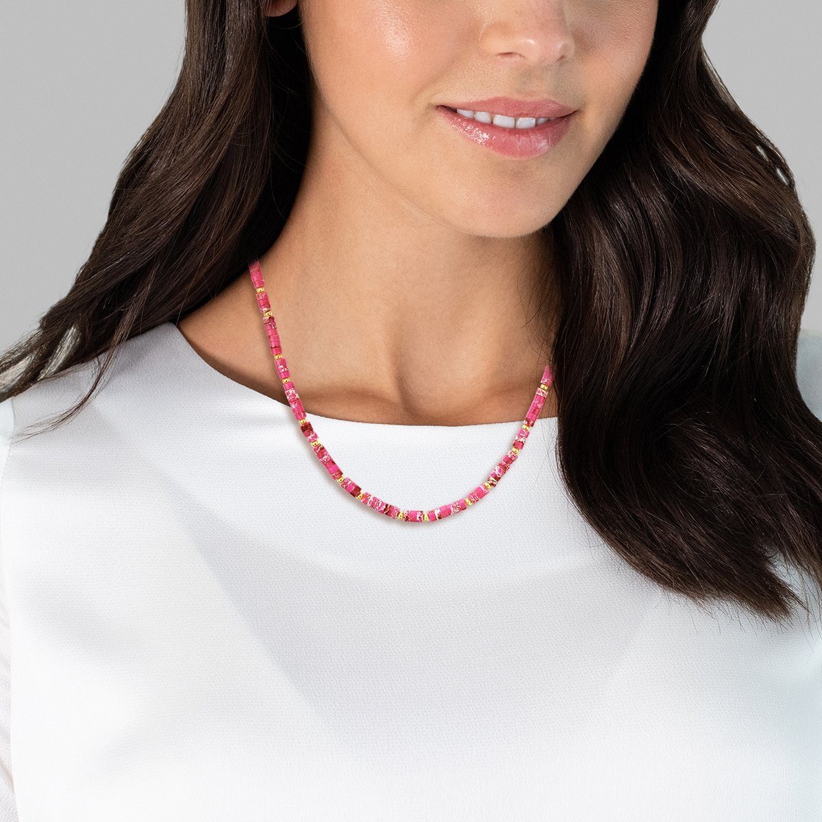 Yokoamii Collier Kette gelbgold rosa gelbgold,