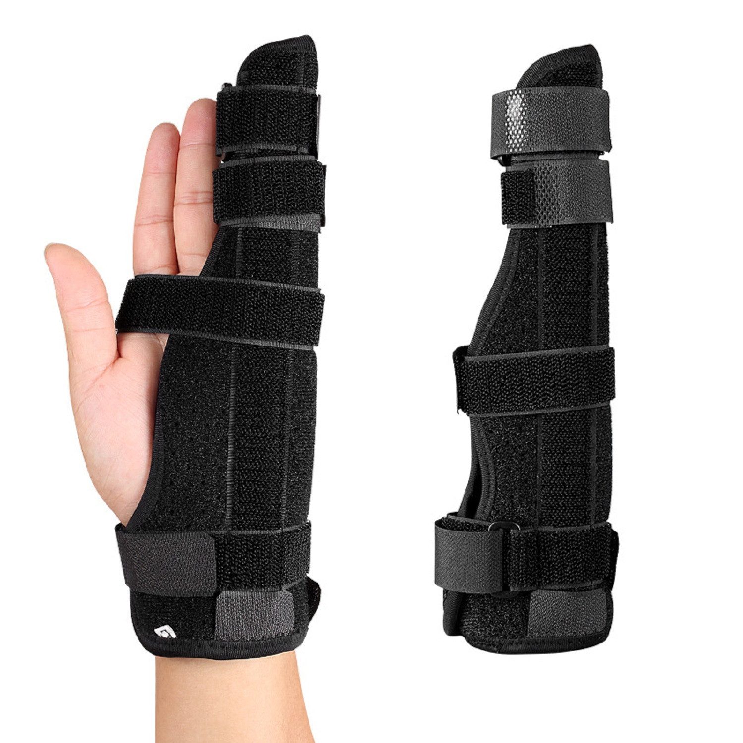 COOL-i ® Fingerbandage Finger und Handgelenksbandage mit zwei Aluminiumstützen, verstellbar, atmungsaktiv, links und rechts tragbar