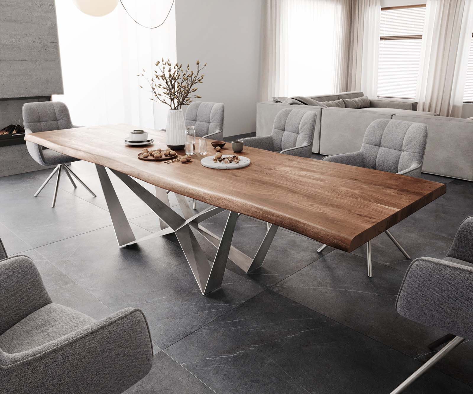 DELIFE Esstisch Edge, Akazie Braun 300x100 günstig online kaufen