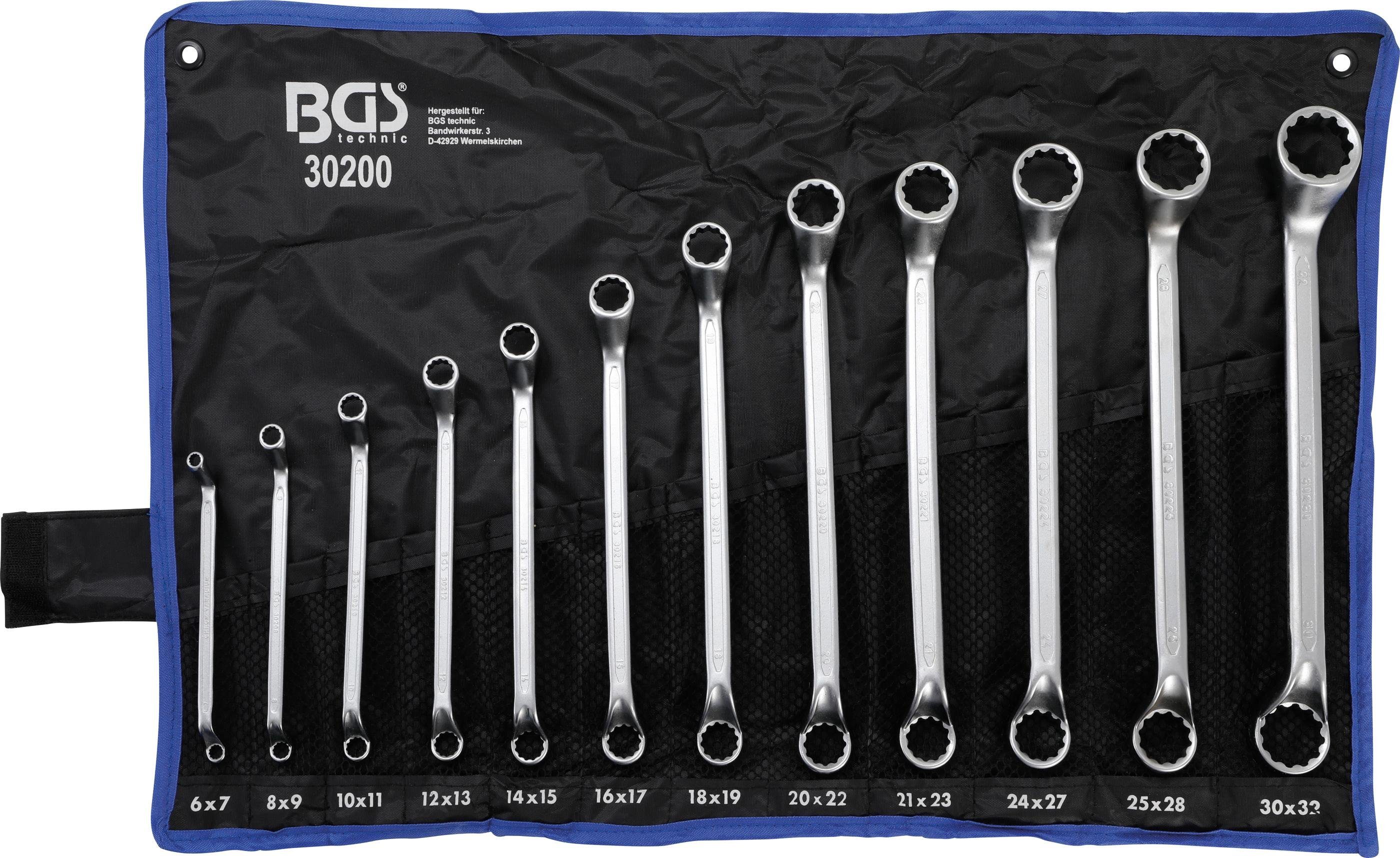 Heiße Verkaufszahlen im Versandhandel BGS technic Ringschlüssel - 6 32 mm, 12-tlg. SW gekröpft, Doppel-Ringschlüssel-Satz, tief