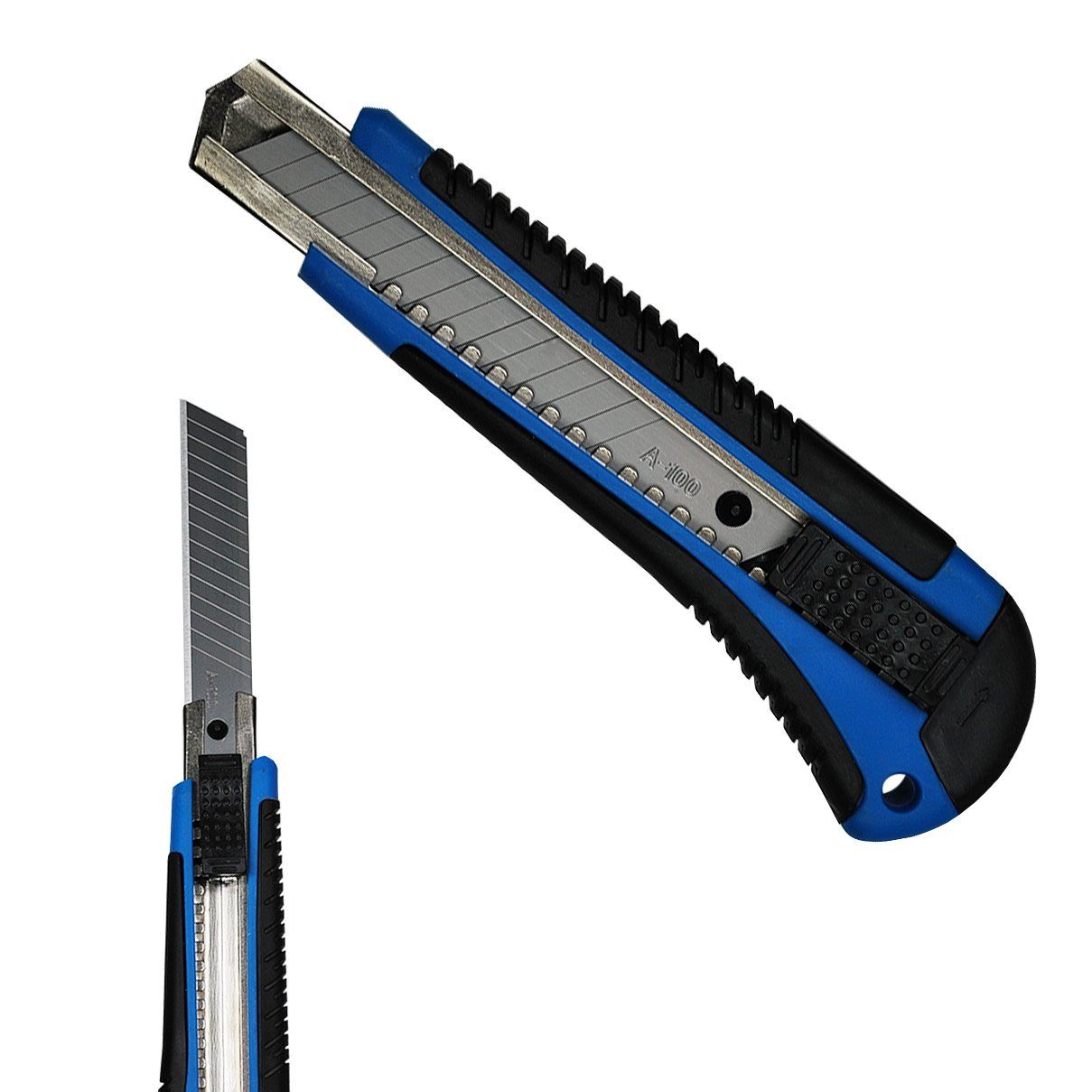 Blau Stück, (20-tlg) Cuttermesser HELO24 Teppichmesser Paketmesser 20