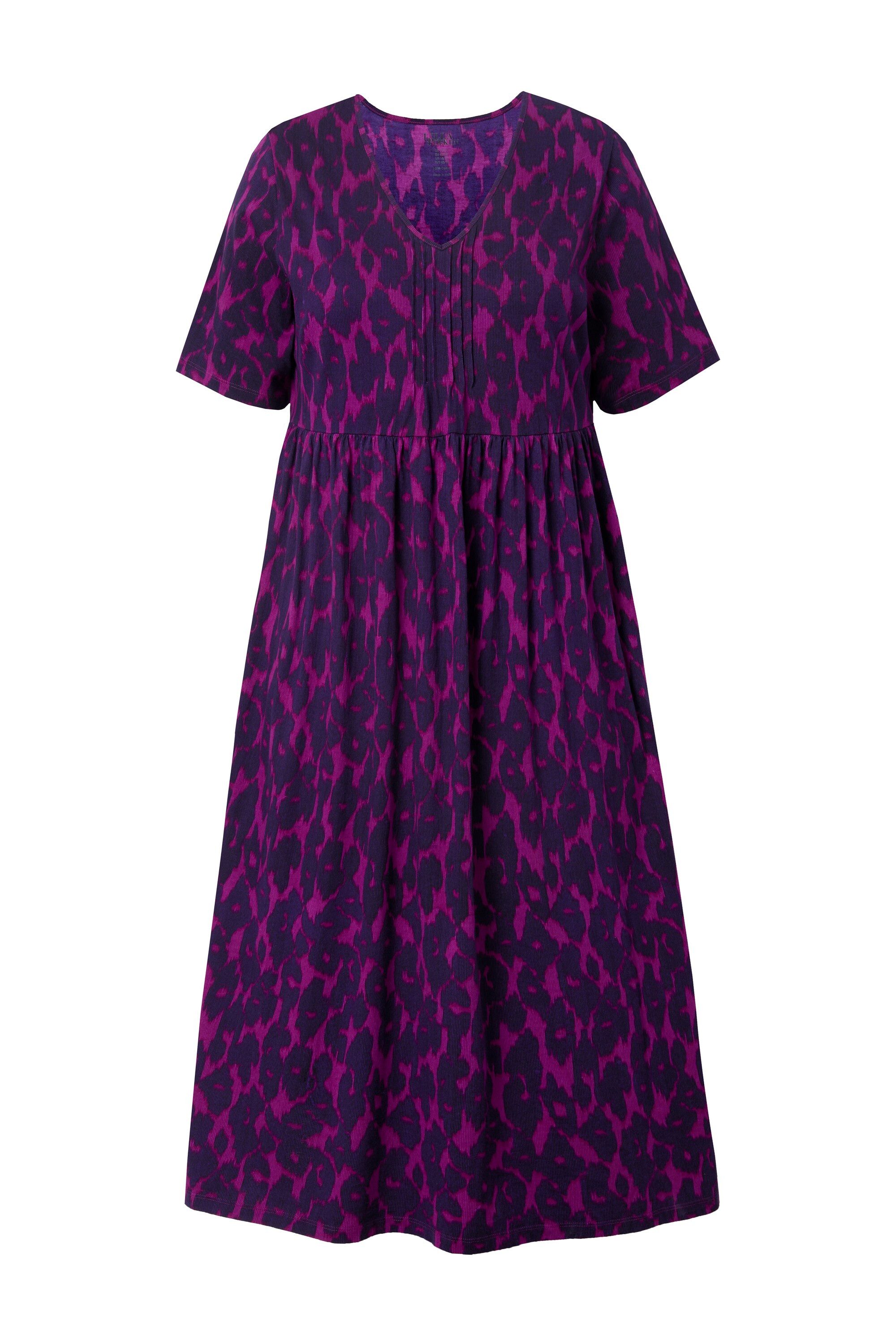 Ulla Popken Maxikleid Maxikleid A-Linie Biesen V-Ausschnitt Halbarm günstig online kaufen