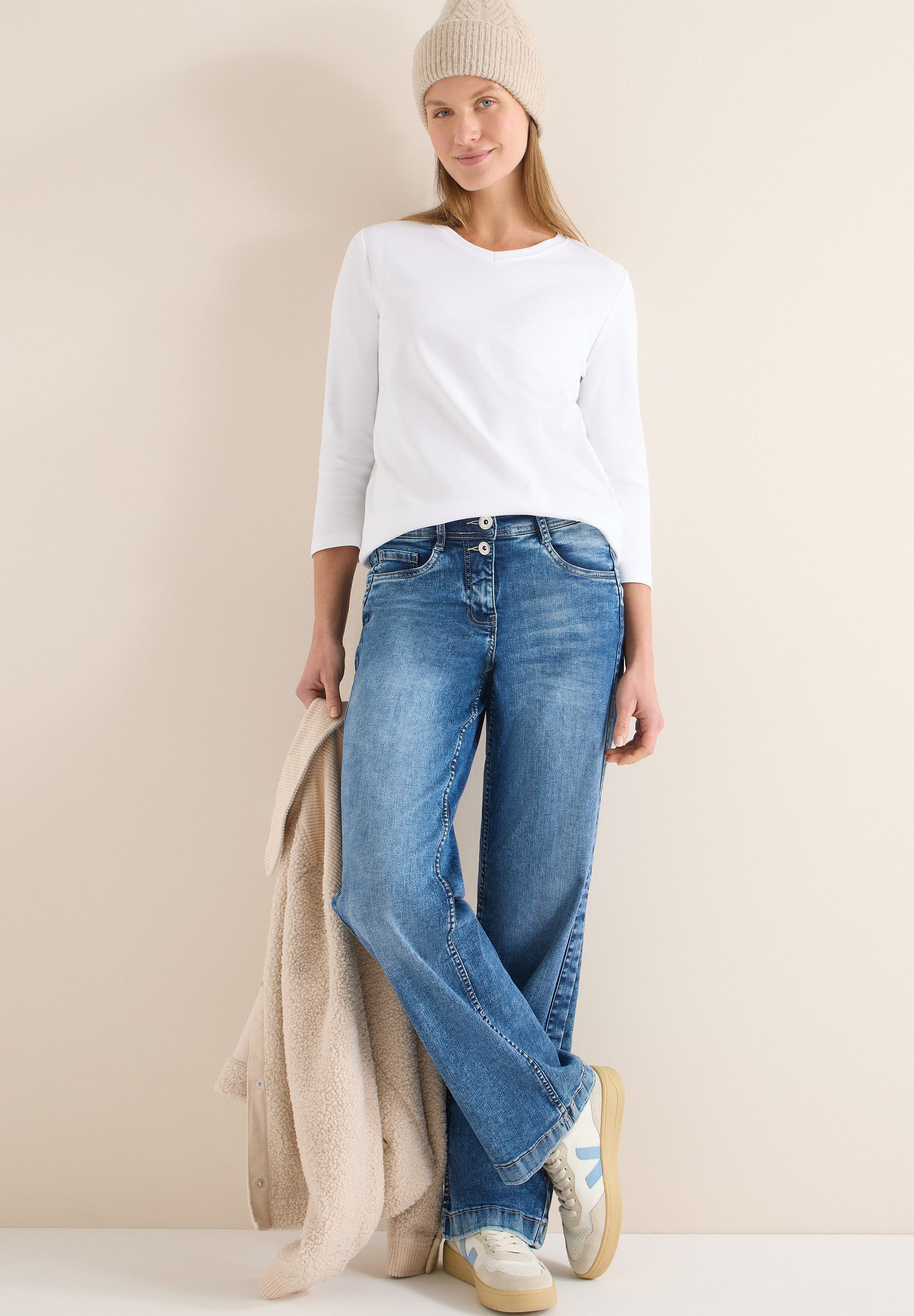 CECIL Langarmshirt aus reiner Baumwolle
