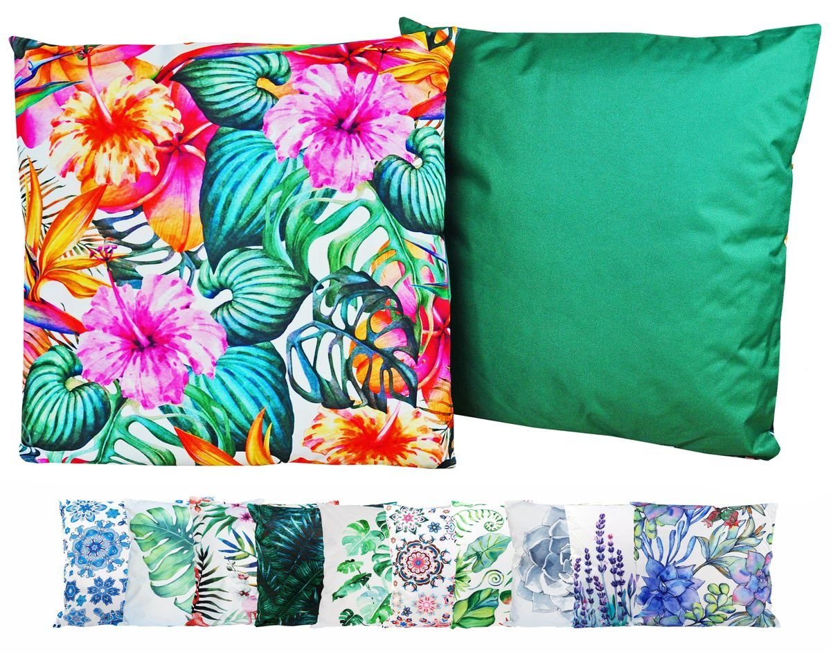 JACK mit Flowers Strapazierfähig, Füllung, Innen Außen Dekokissen inkl. für XXL Motiv Dekokissen Lounge JACK Robust, Outdoor & Lotus-Effekt, geeignet 60x60cm Kissen