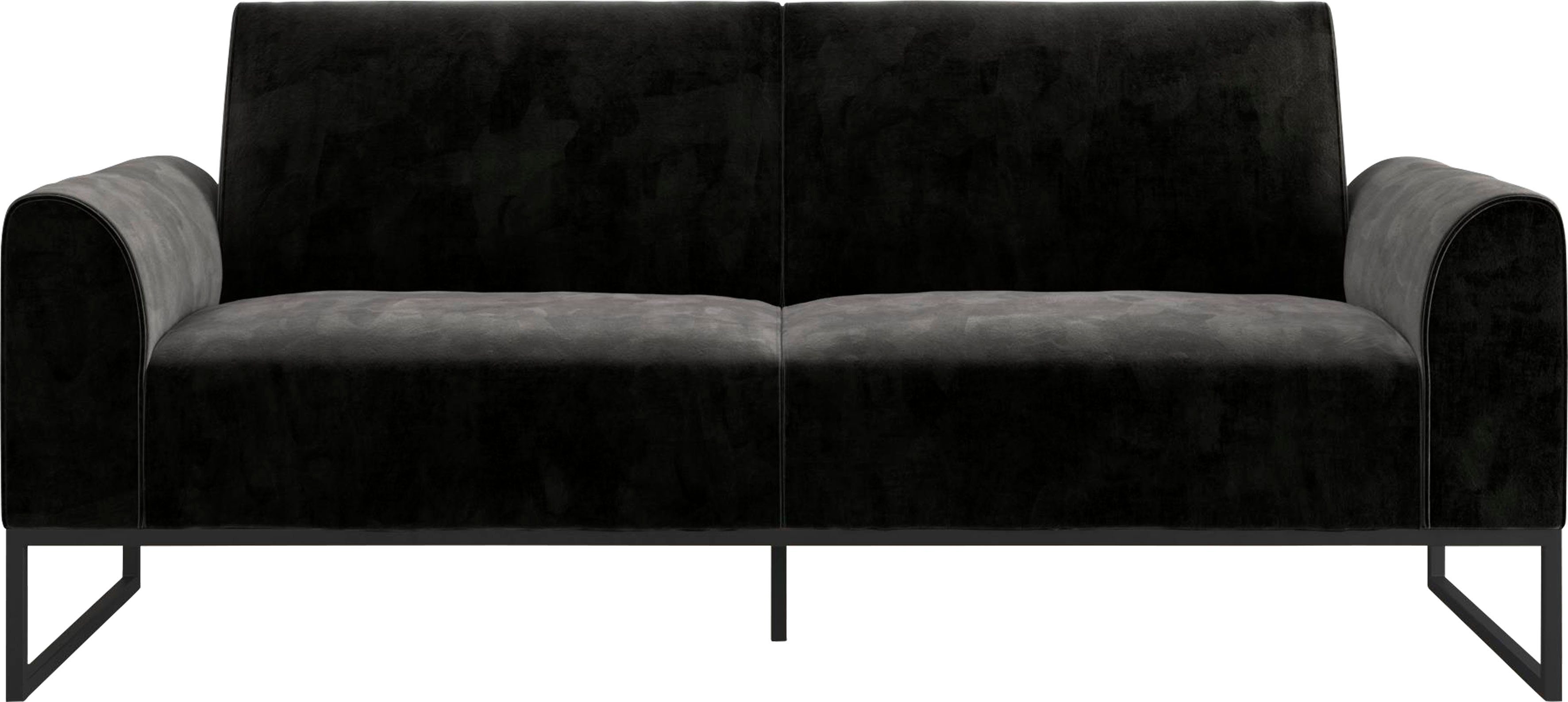CosmoLiving by Cosmopolitan Schlafsofa Adley, 1 Teile, Veloursstoff, Schlaffunktion, Rückenlehne 2-teilig, Sitzhöhe 47,5 cm schwarz