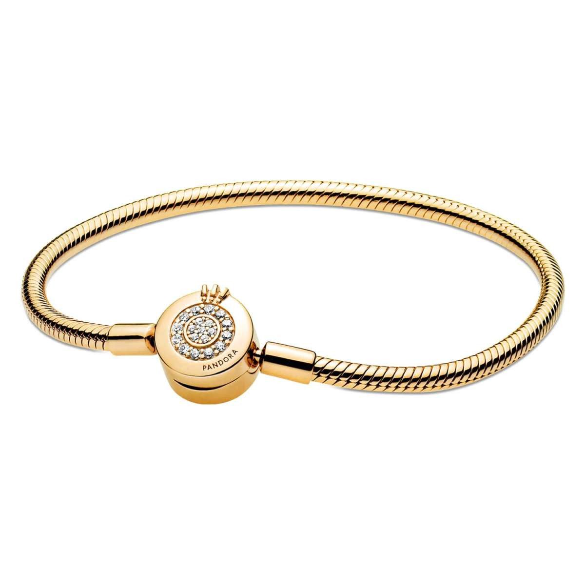 Pandora Armband 569046C01, Funkelndes Crown O für Damen Goldfarben